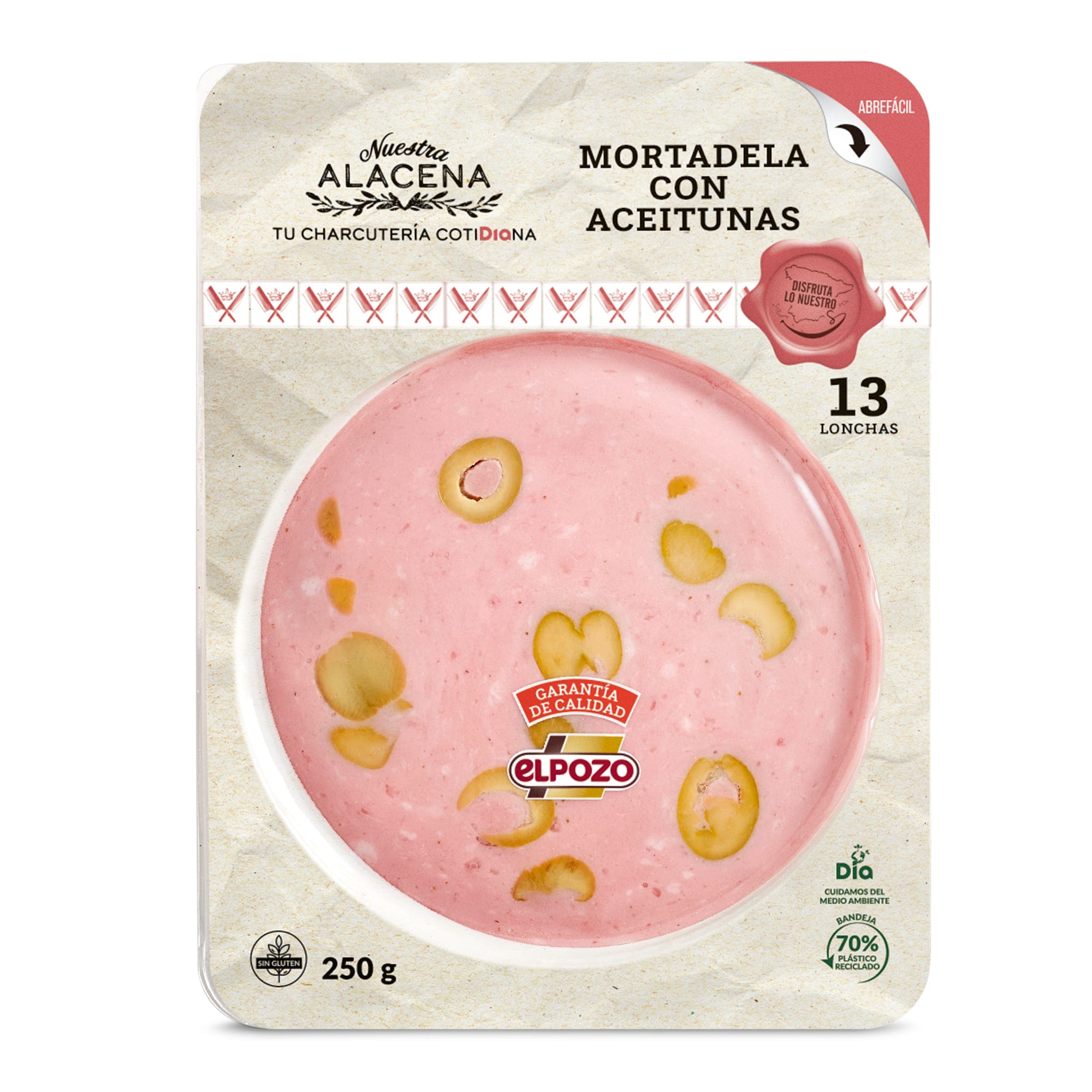 Mortadela con aceitunas Dia Nuestra Alacena 250 g