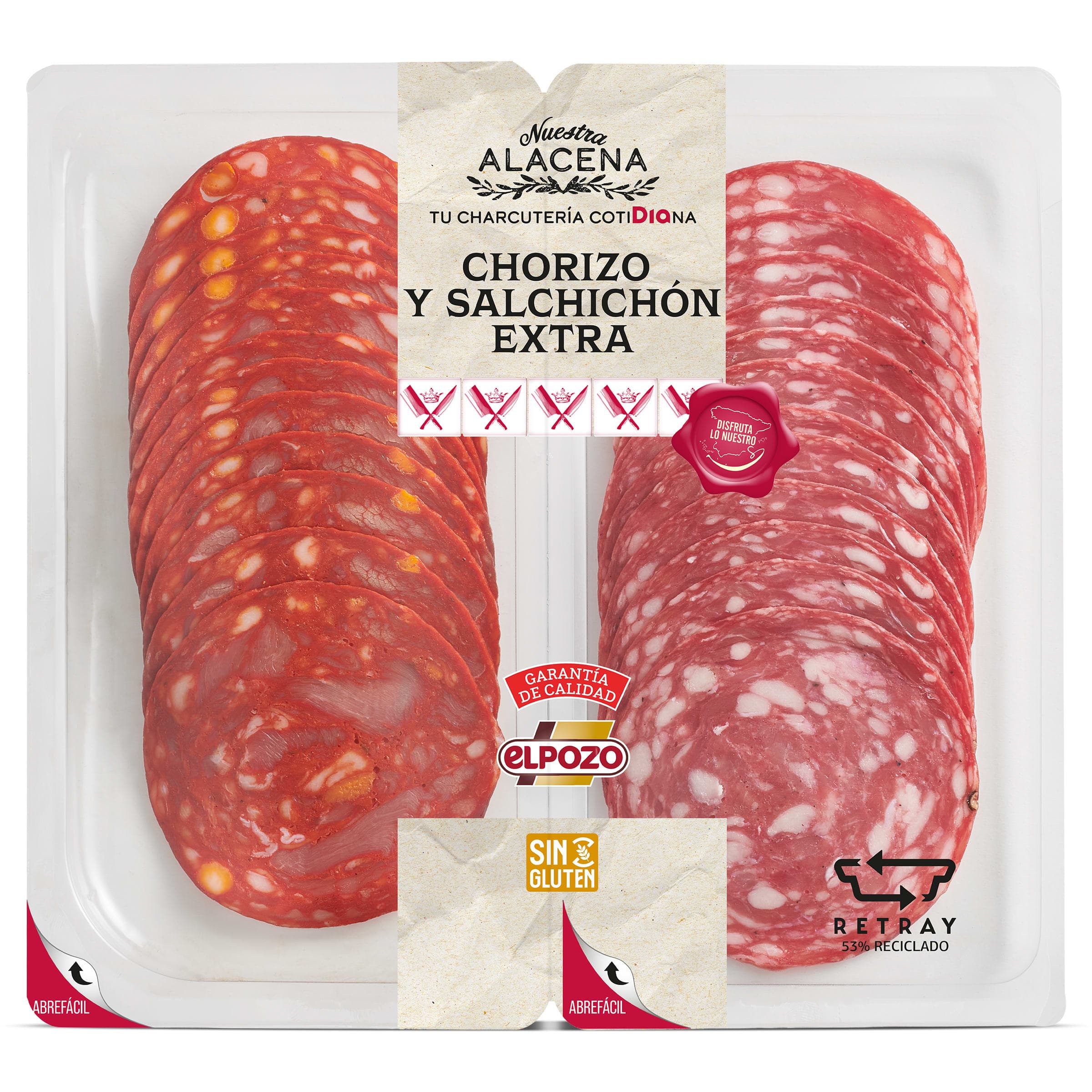 Chorizo y salchichón extra Dia Nuestra Alacena 2 x 100 g