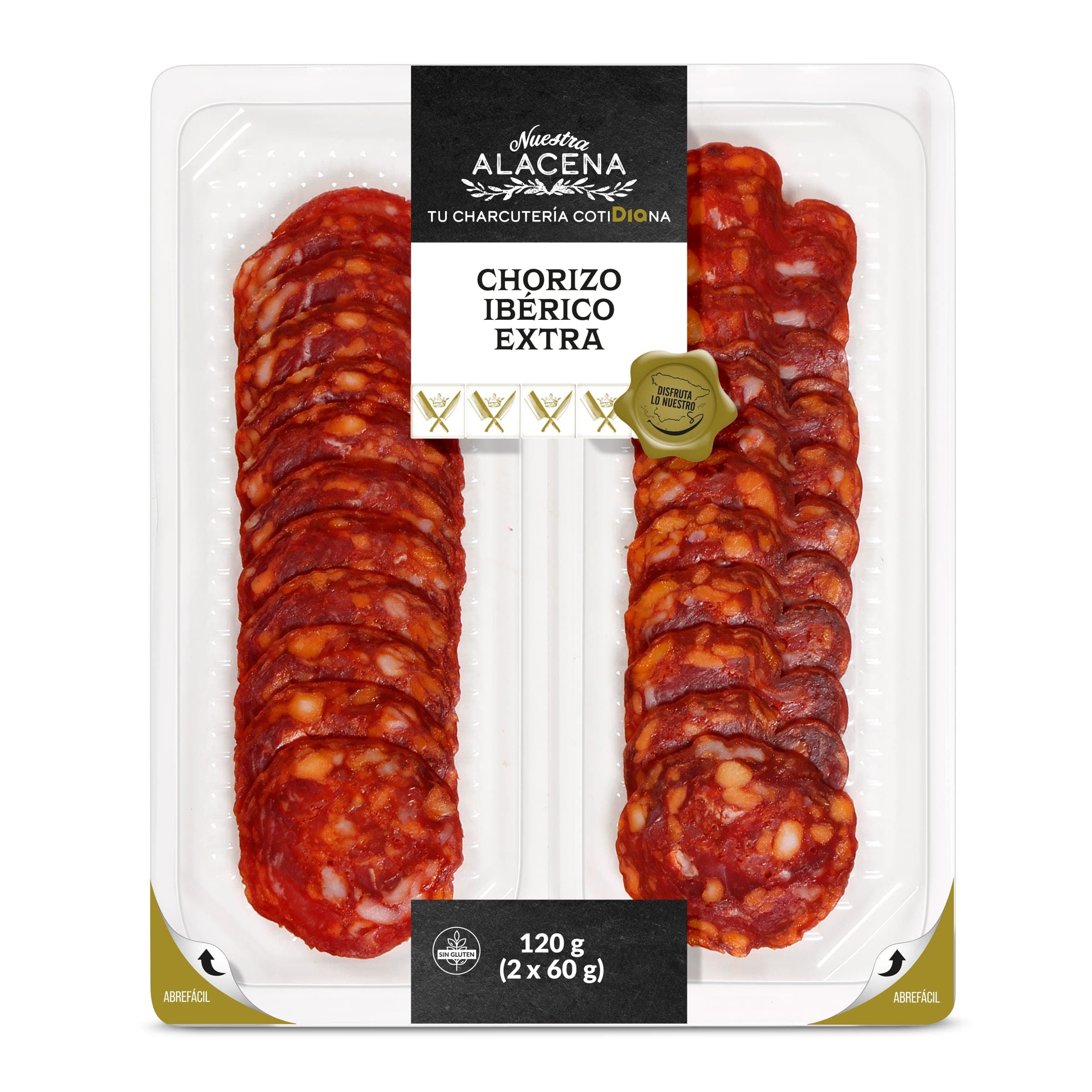 Chorizo ibérico extra Dia Nuestra Alacena 2 x 60 g