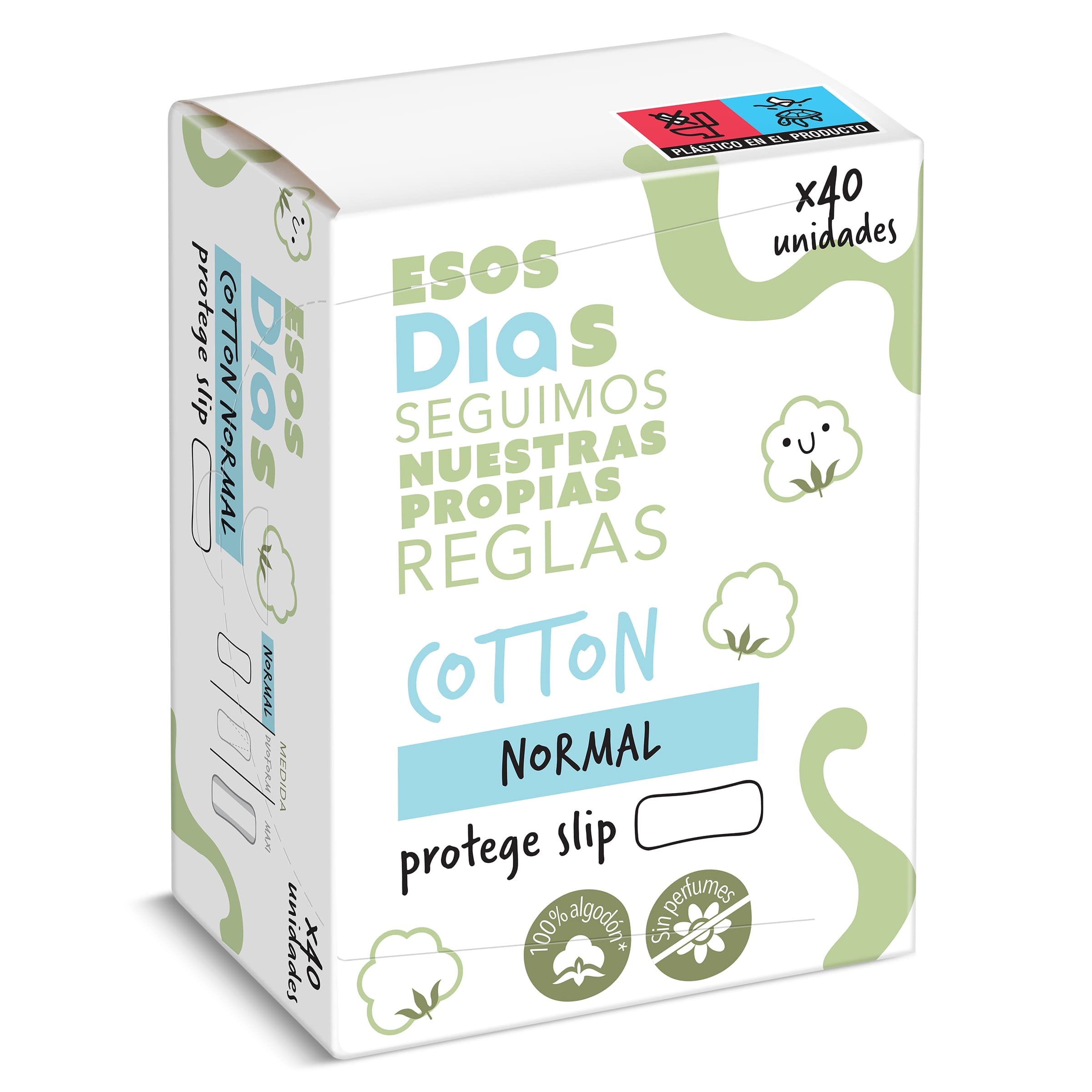 Protegeslips algodón normal Esos Dias caja 40 unidades
