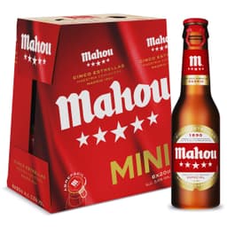 Cerveza Mahou 5 Estrellas pack 6 x 20 cl
