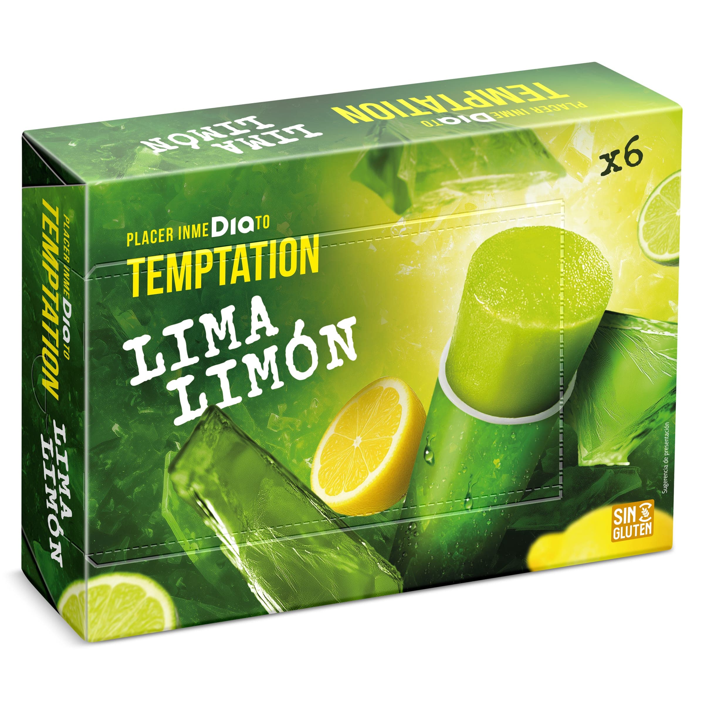Helado tropical lima-limón Dia Temptation 6 x 112 g