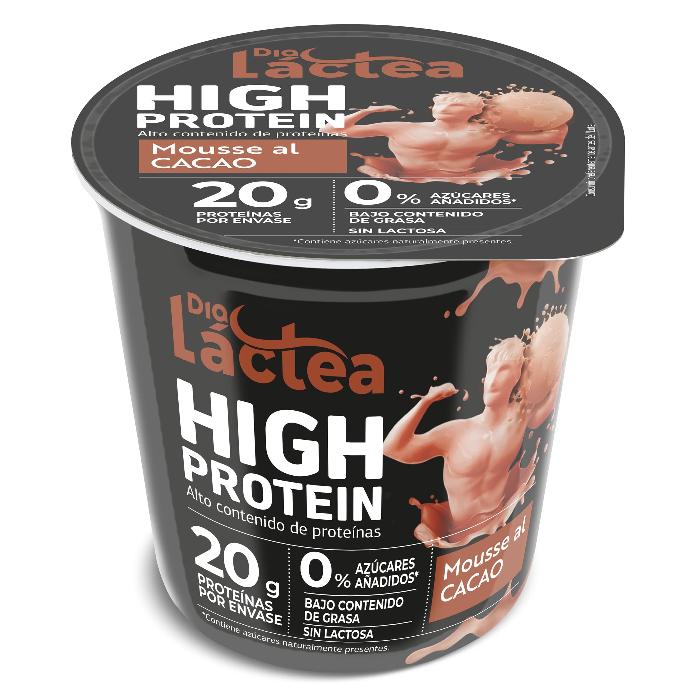 Mousse de cacao alta en proteínas Dia Láctea vaso 200 g