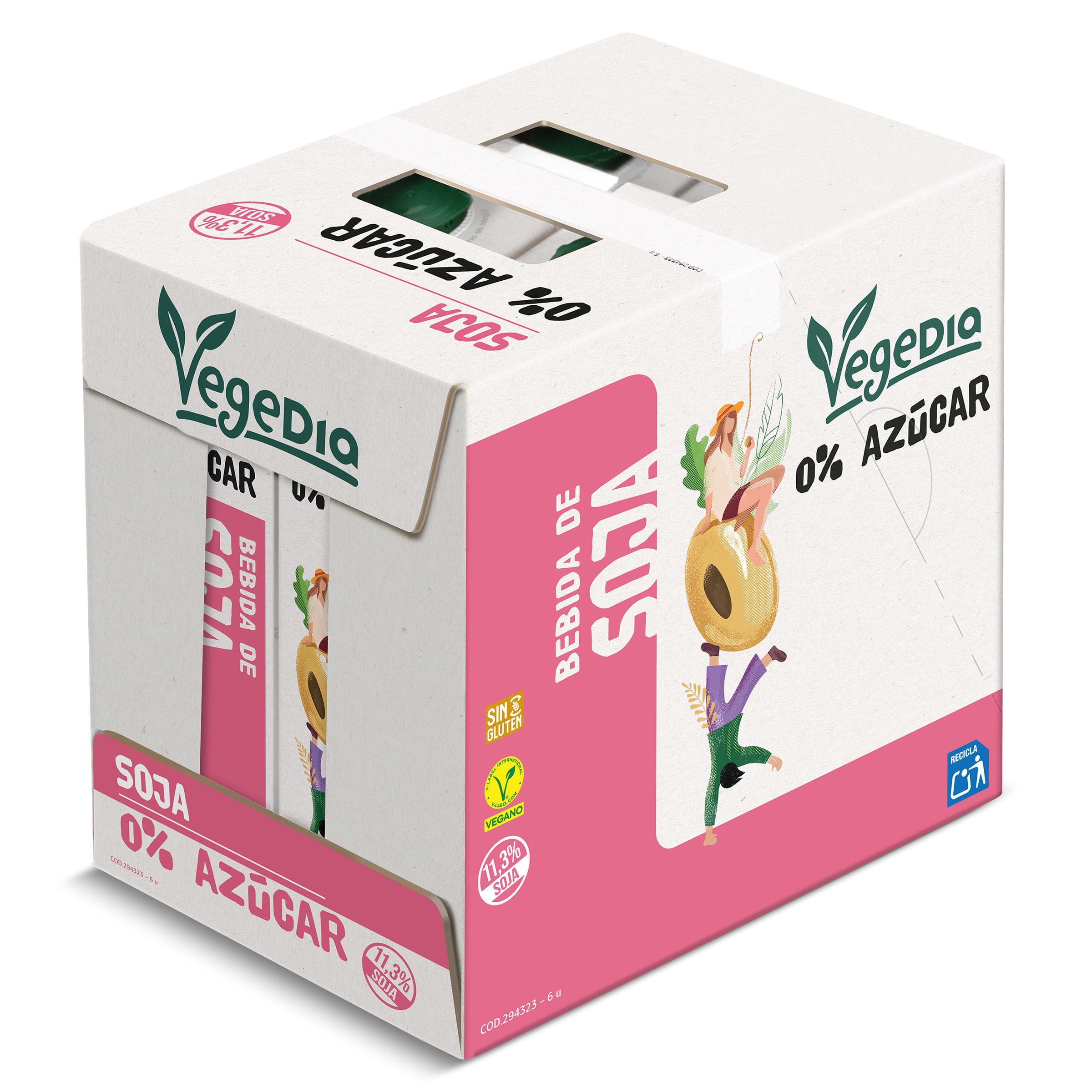Bebida de soja 0% azúcares Dia Vegedia pack 6 x 1 L