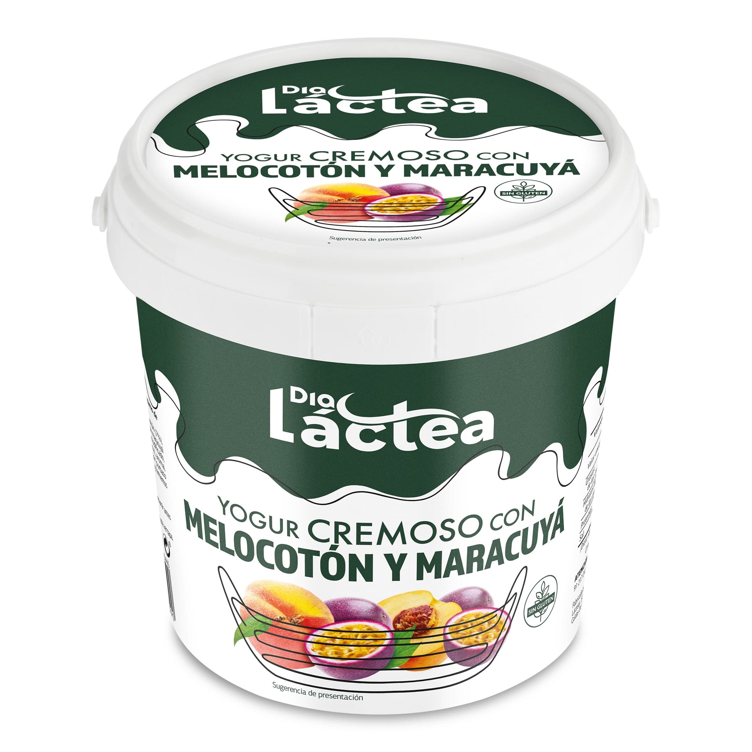 Yogur cremoso con melocotón y maracuyá Dia Láctea tarrina 1 Kg
