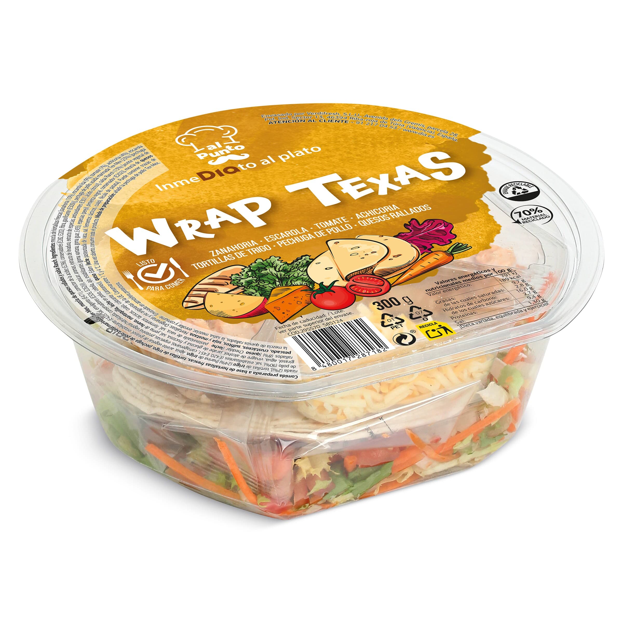 Ensalada wrap texas Dia Al Punto 300 g