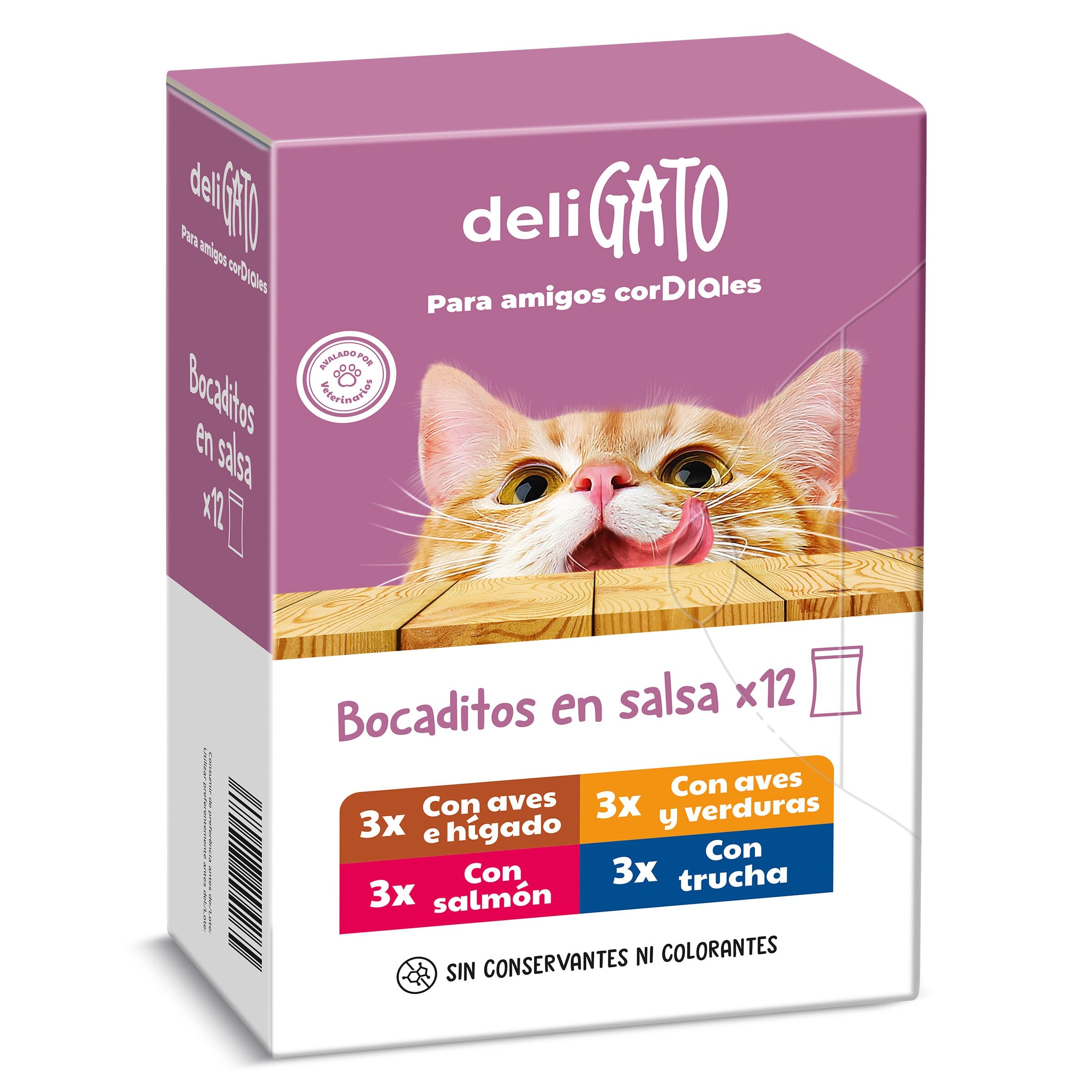 Alimento para gato bocaditos en salsa Deligato de Dia pack 12 x 100 g