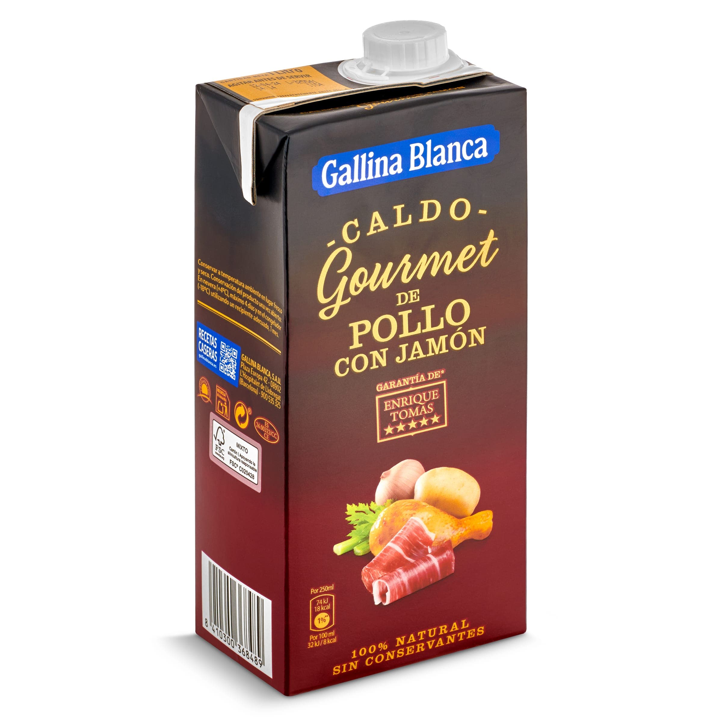 Caldo de pollo con jamón gourmet Gallina Blanca 1 L