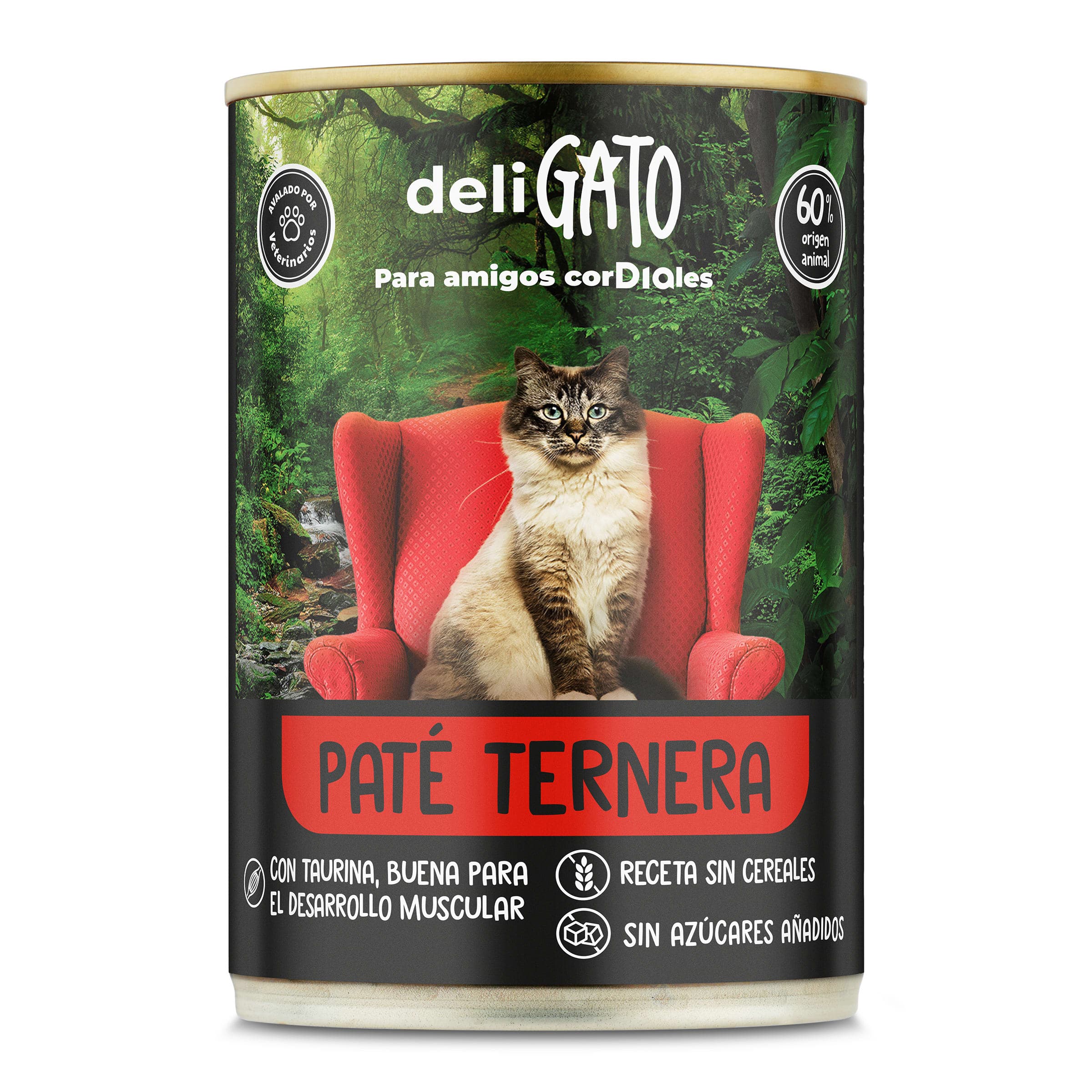 Alimento para gatos paté de ternera Deligato de Dia lata 400 g