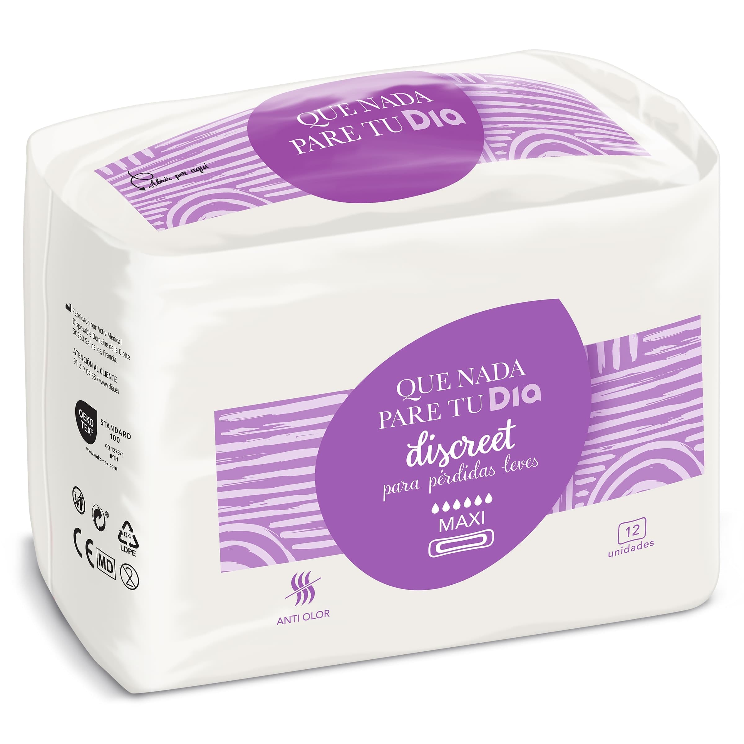 Compresas de incontinencia maxi Que nada pare tu Dia bolsa 12 unidades