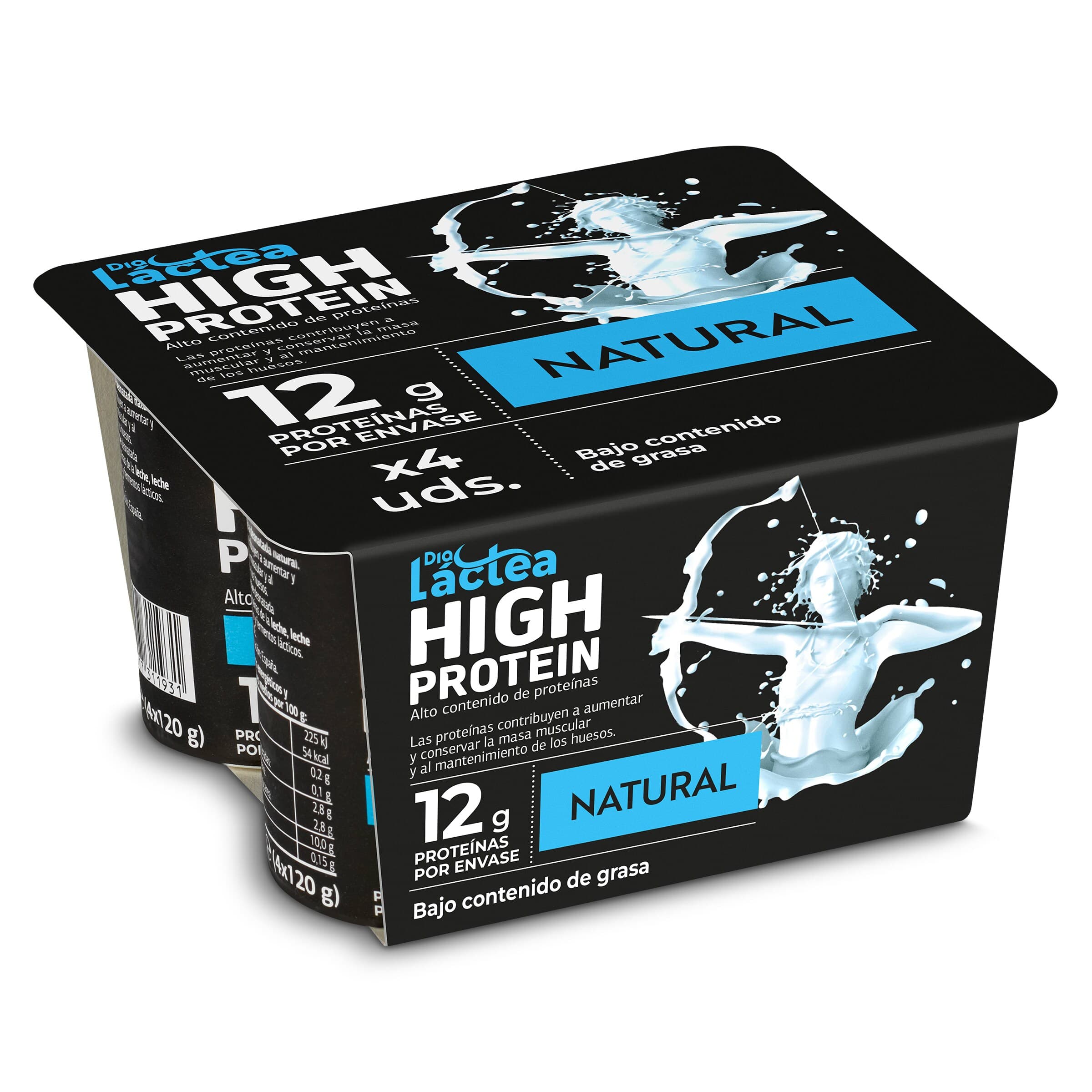 Postre lácteo natural alto en proteína Dia Láctea pack 4 x 120 g