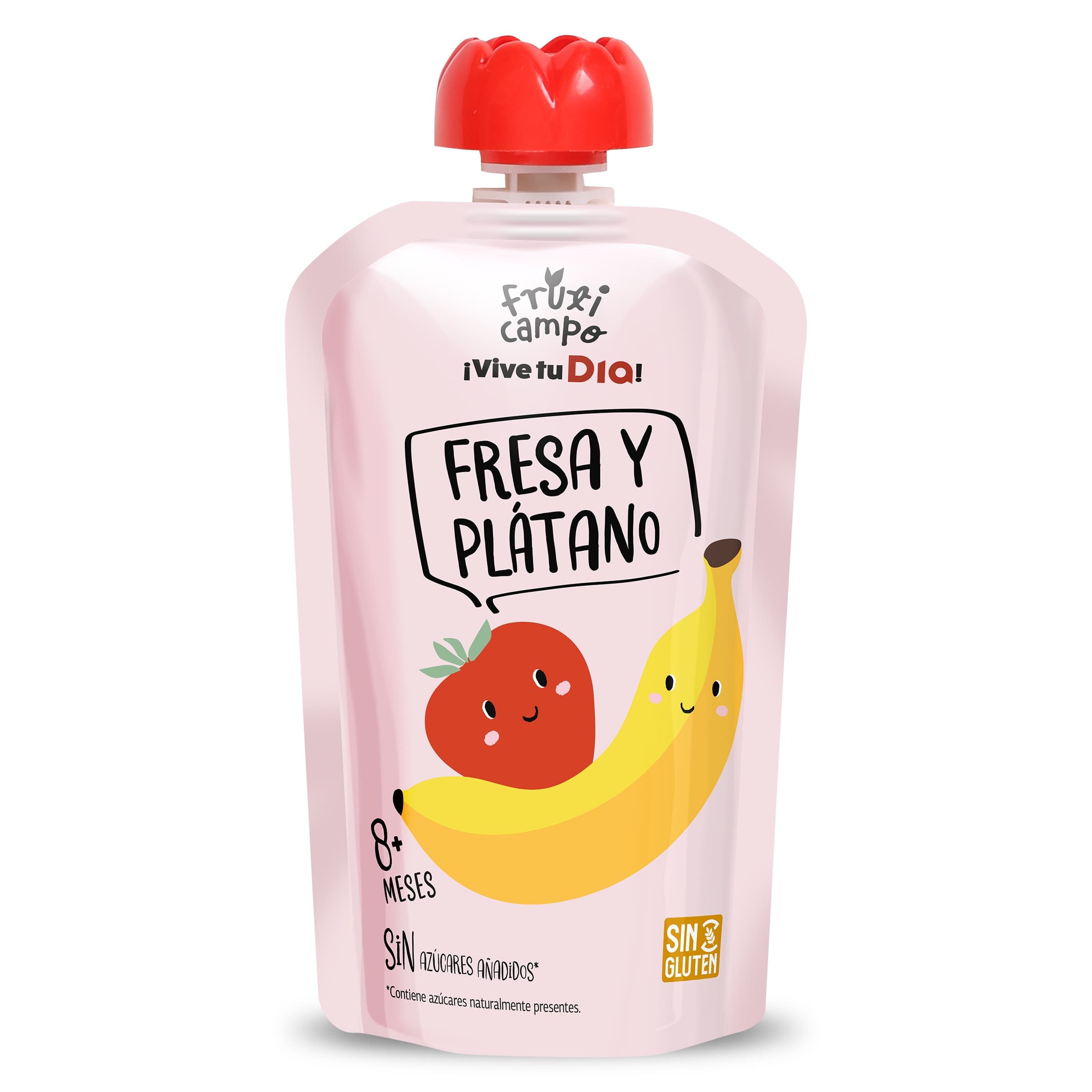 Alimento infantil con puré de fresa y plátano Dia Fruticampo bolsa 100 g