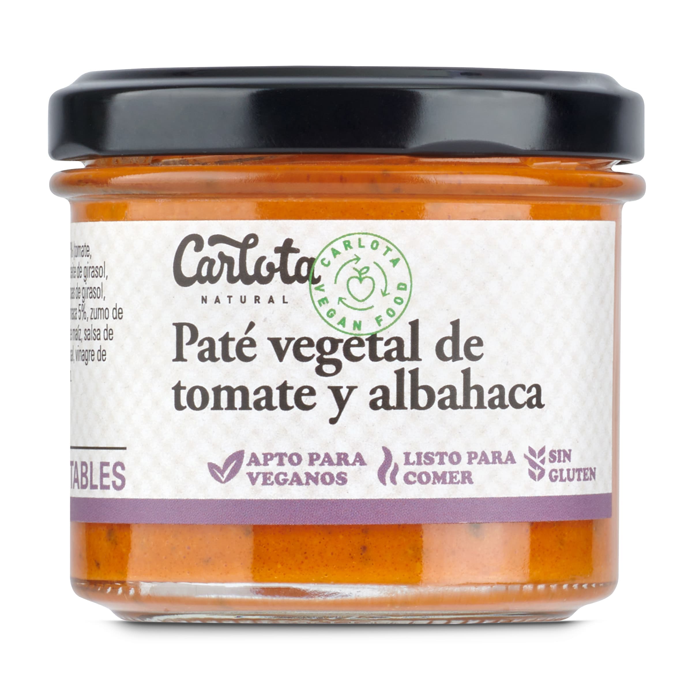 Paté vegetal de tomate y albahaca Carlota Organic 110 g