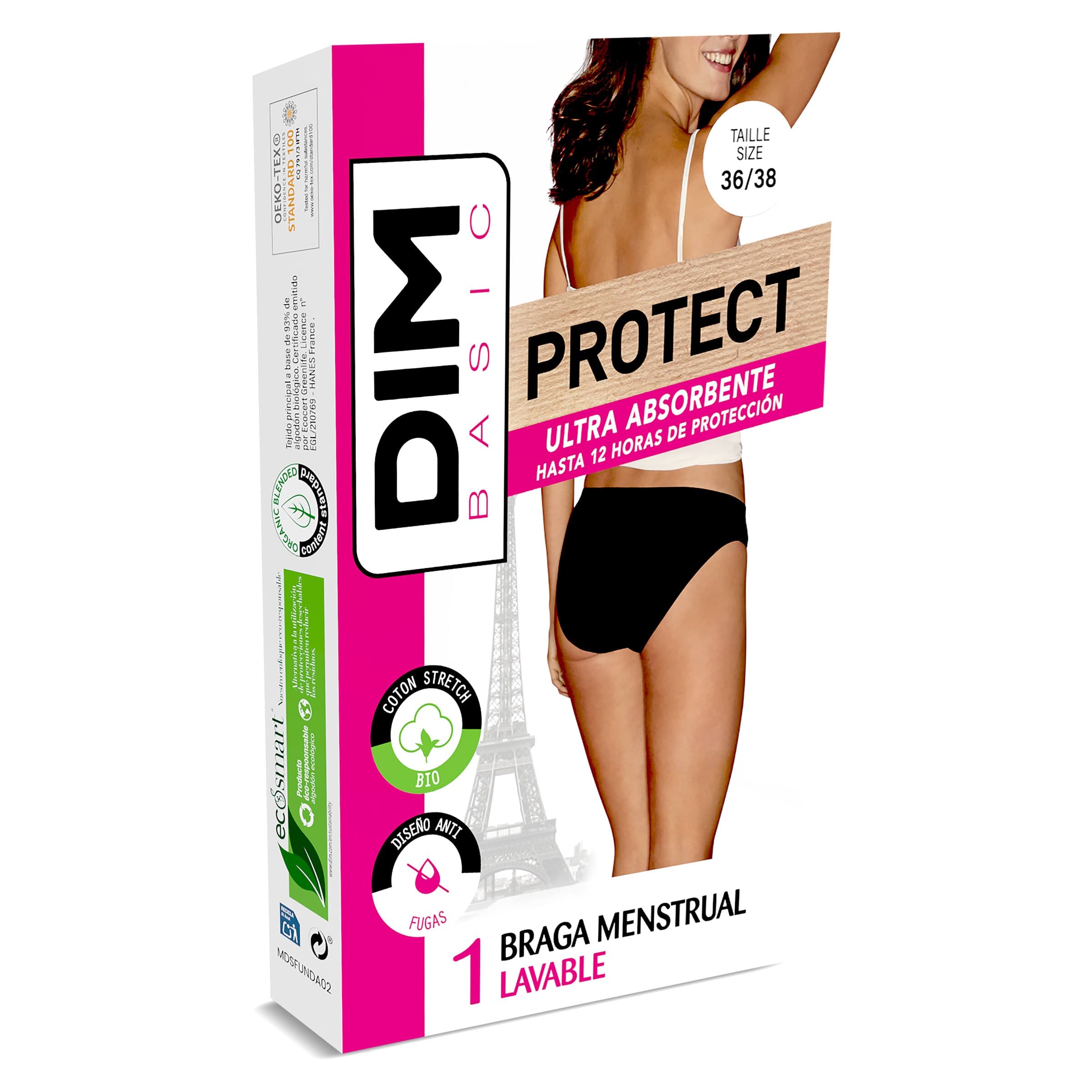 Braga menstrual lavable talla 36/38 Dim caja 1 unidad