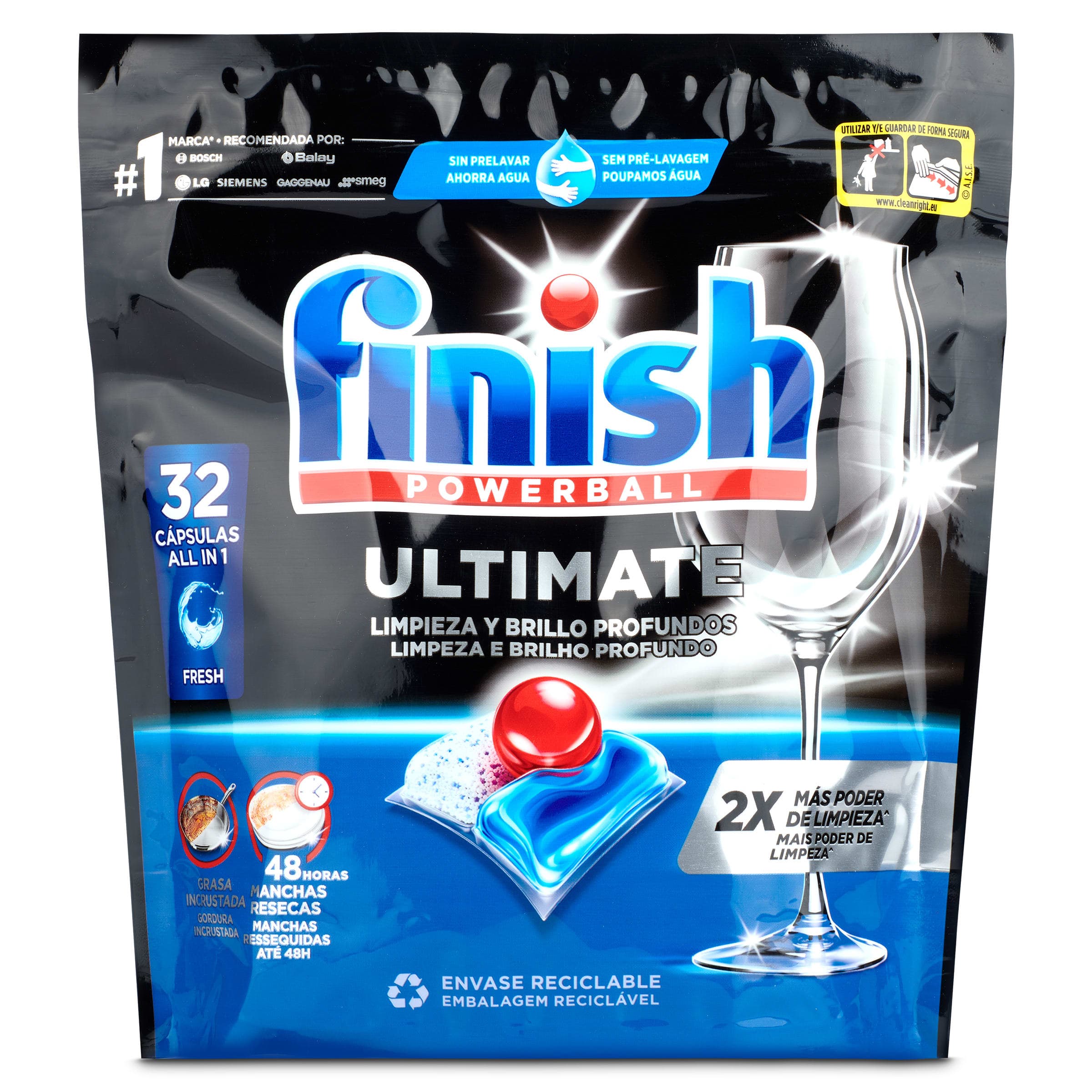 Lavavajillas máquina ultimate regular Finish bolsa 32 unidades