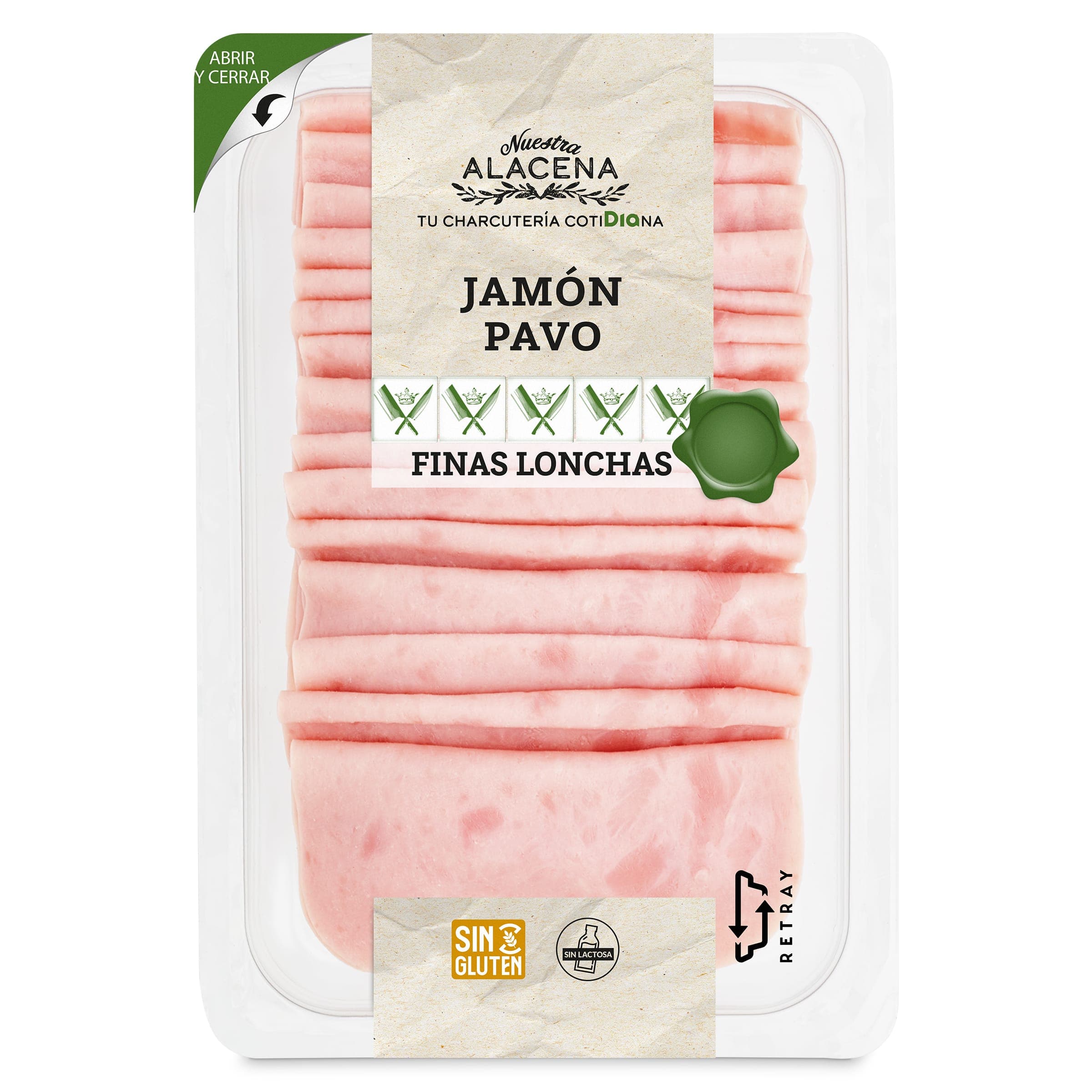 Jamón de pavo finas lonchas Dia Nuestra Alacena 180 g