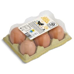 Huevos extragrandes L/XL de gallinas criadas en suelo Dia 6 unidades