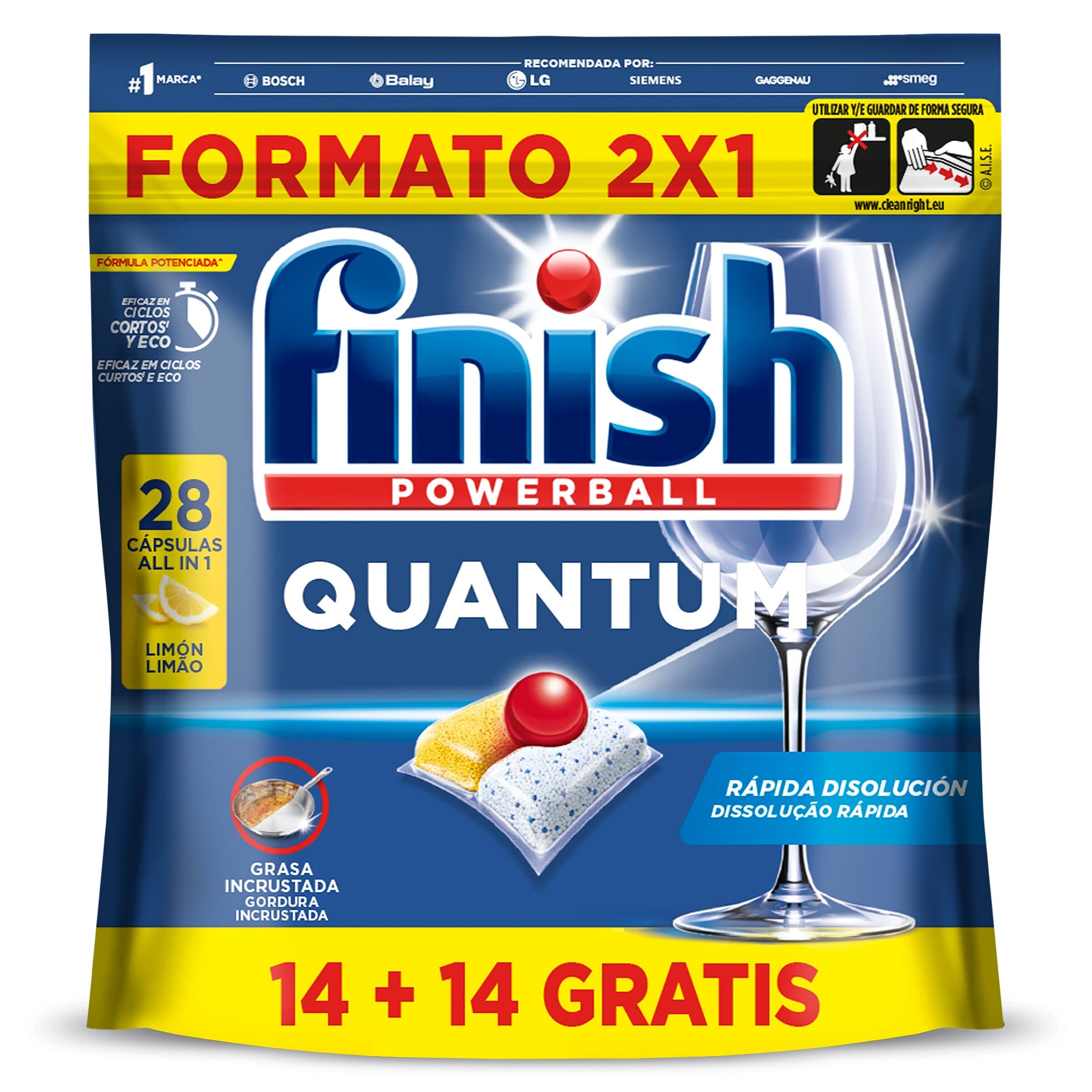 Lavavajillas máquina quantum Finish bolsa 28 unidades
