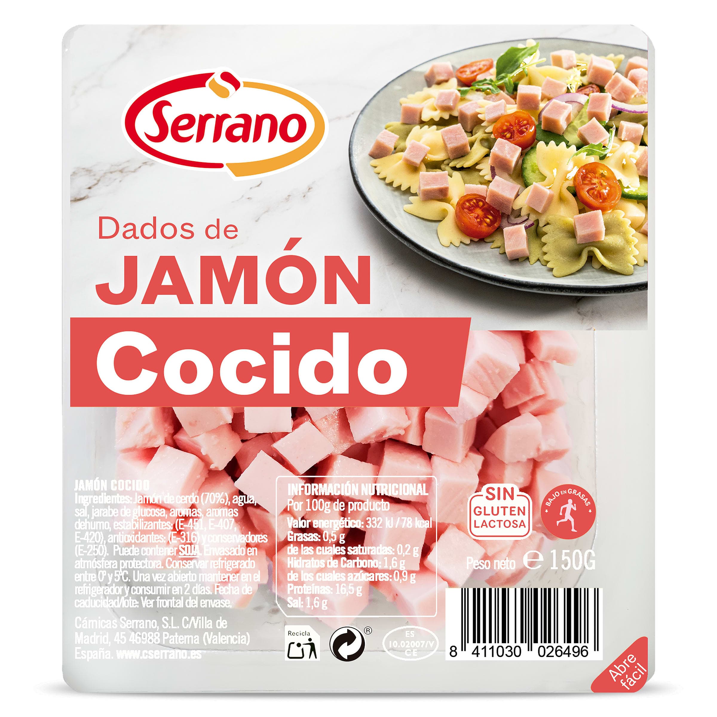Jamón cocido en dados Serrano 150 g