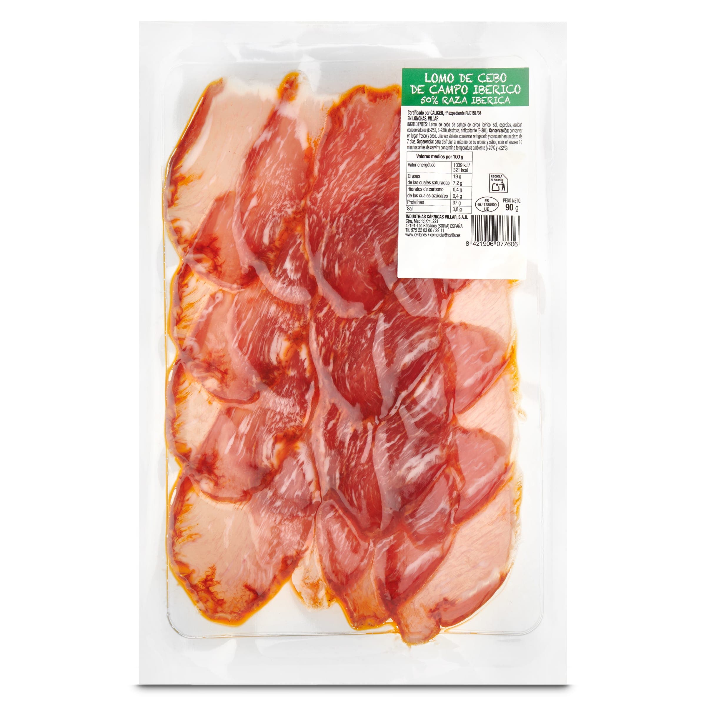 Lomo de cebo de campo ibérico Villar 90 g