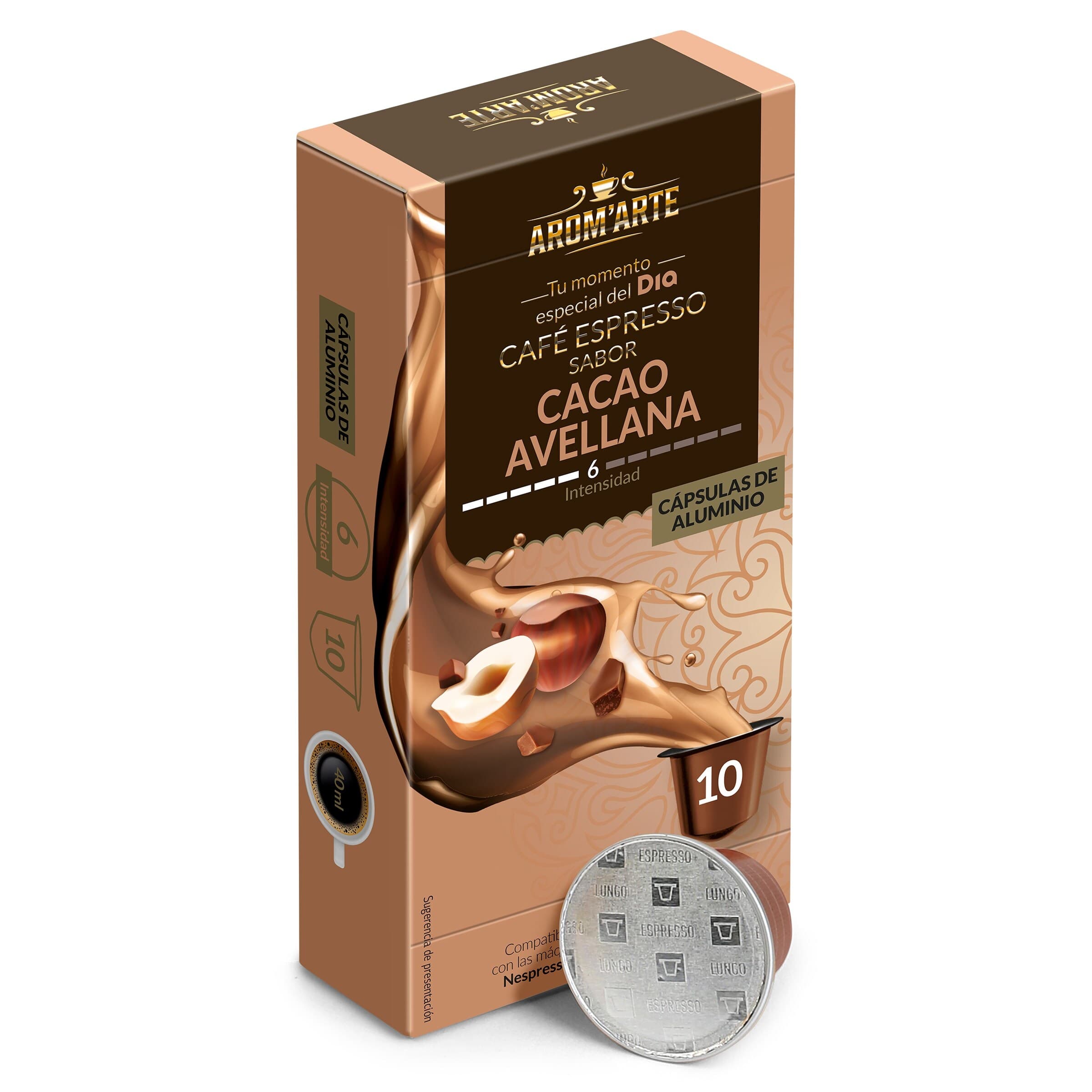 Cápsulas de café cocoa & hazelnut Dia Arom'arte 10 unidades