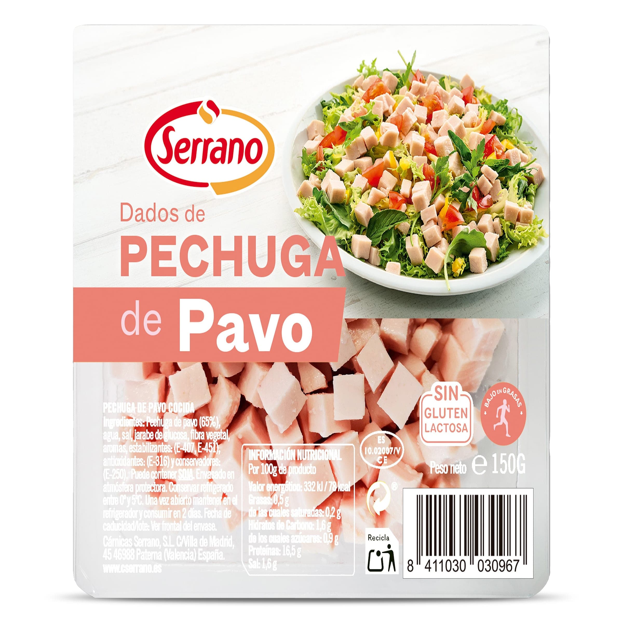 Pechuga de pavo en dados Serrano 150 g