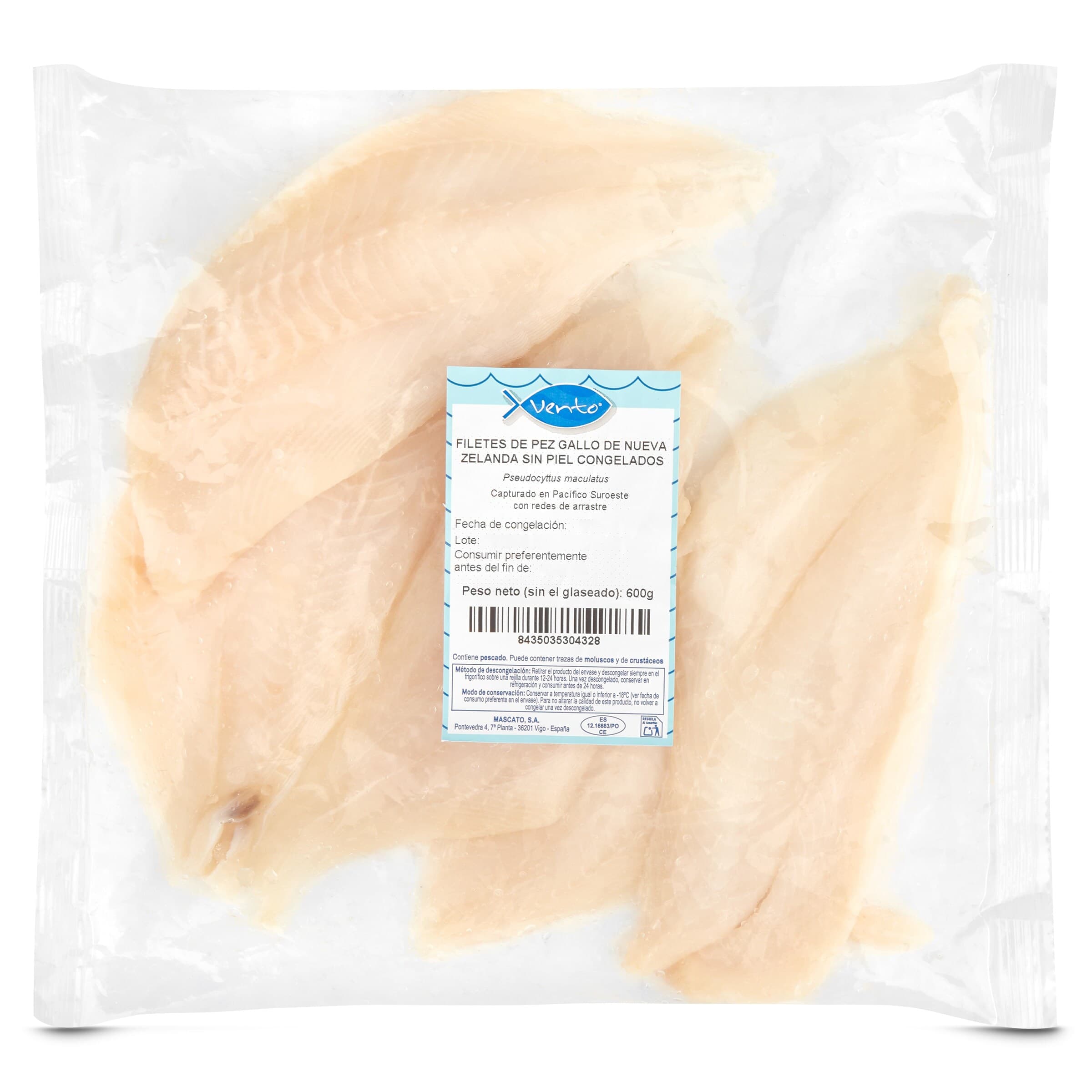 Filetes de gallo sin piel Vento 500 g