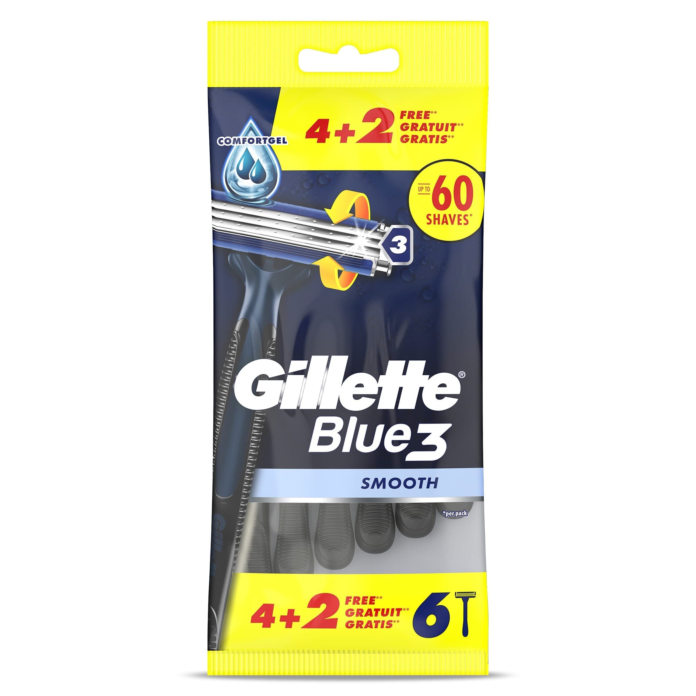 Maquinilla de afeitar 3 hojas smooth Gillette Blue 3 bolsa 6 unidades