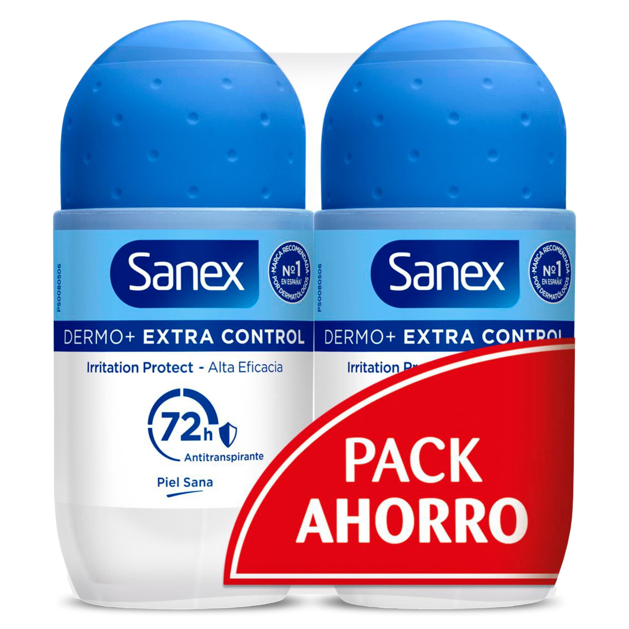 Desodorante roll-on dermo extra control 72h duplo Sanex bote 100 ml