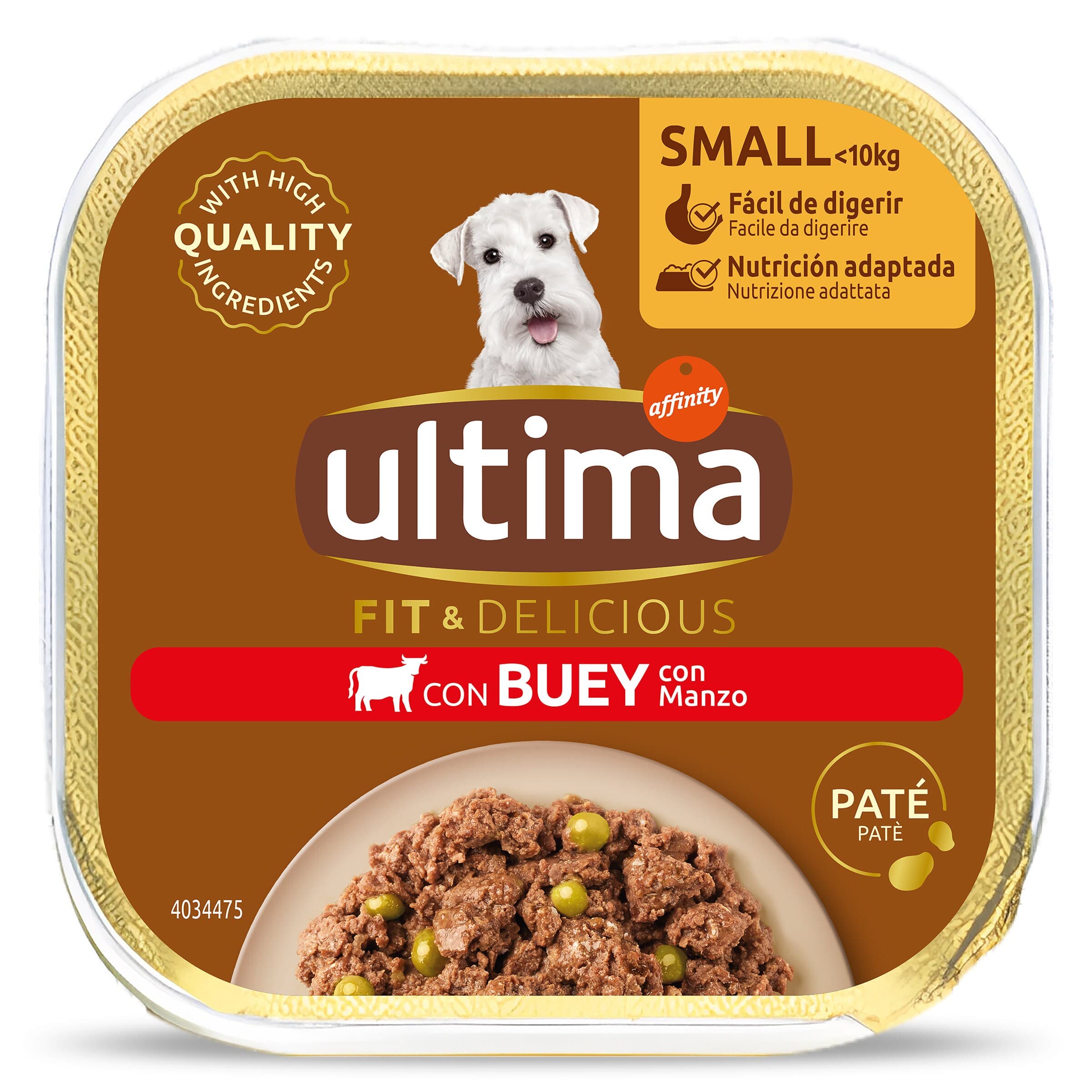 Alimento para perros adultos con buey Ultima tarrina 150 g