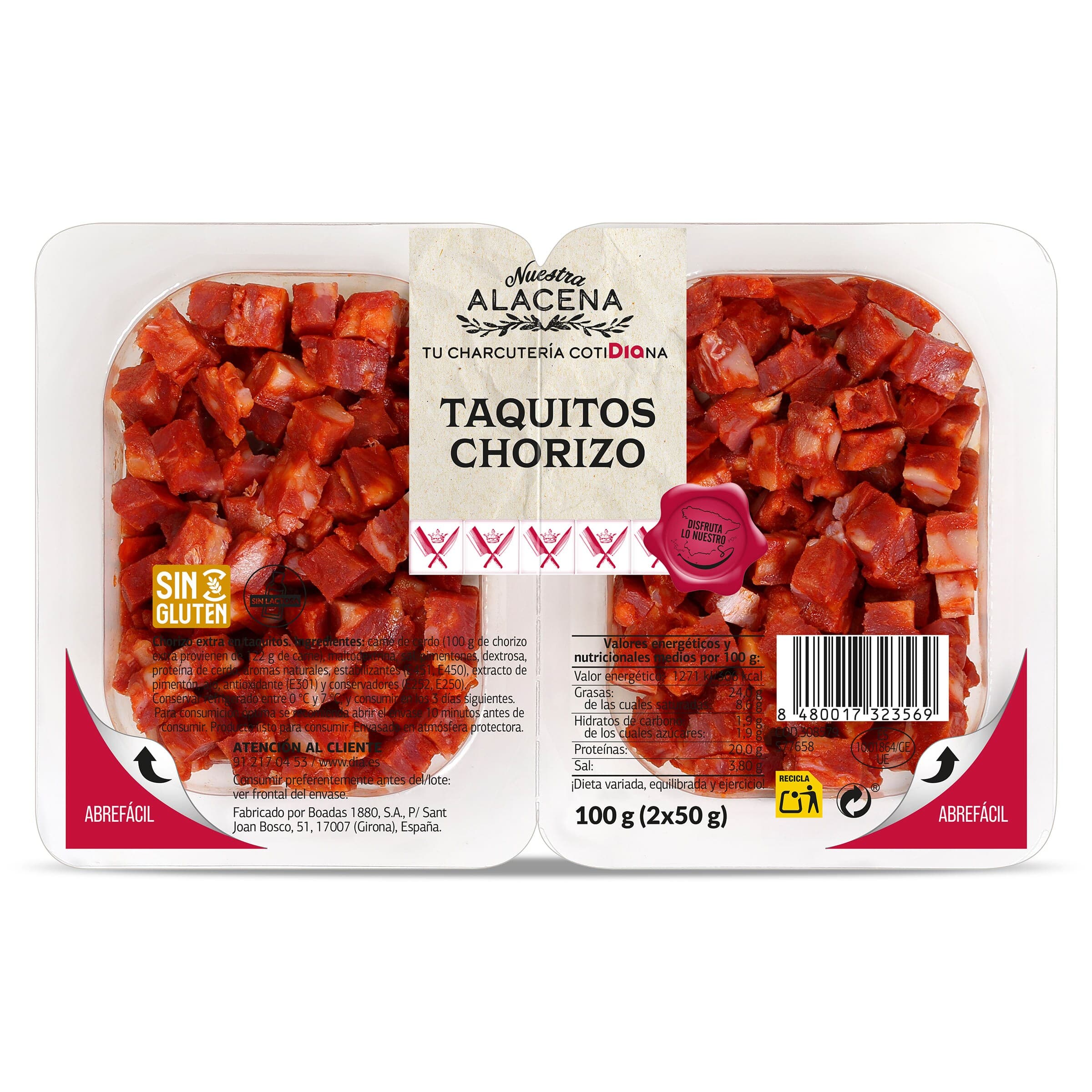 Taquitos de chorizo Dia Nuestra Alacena 2 x 50 g
