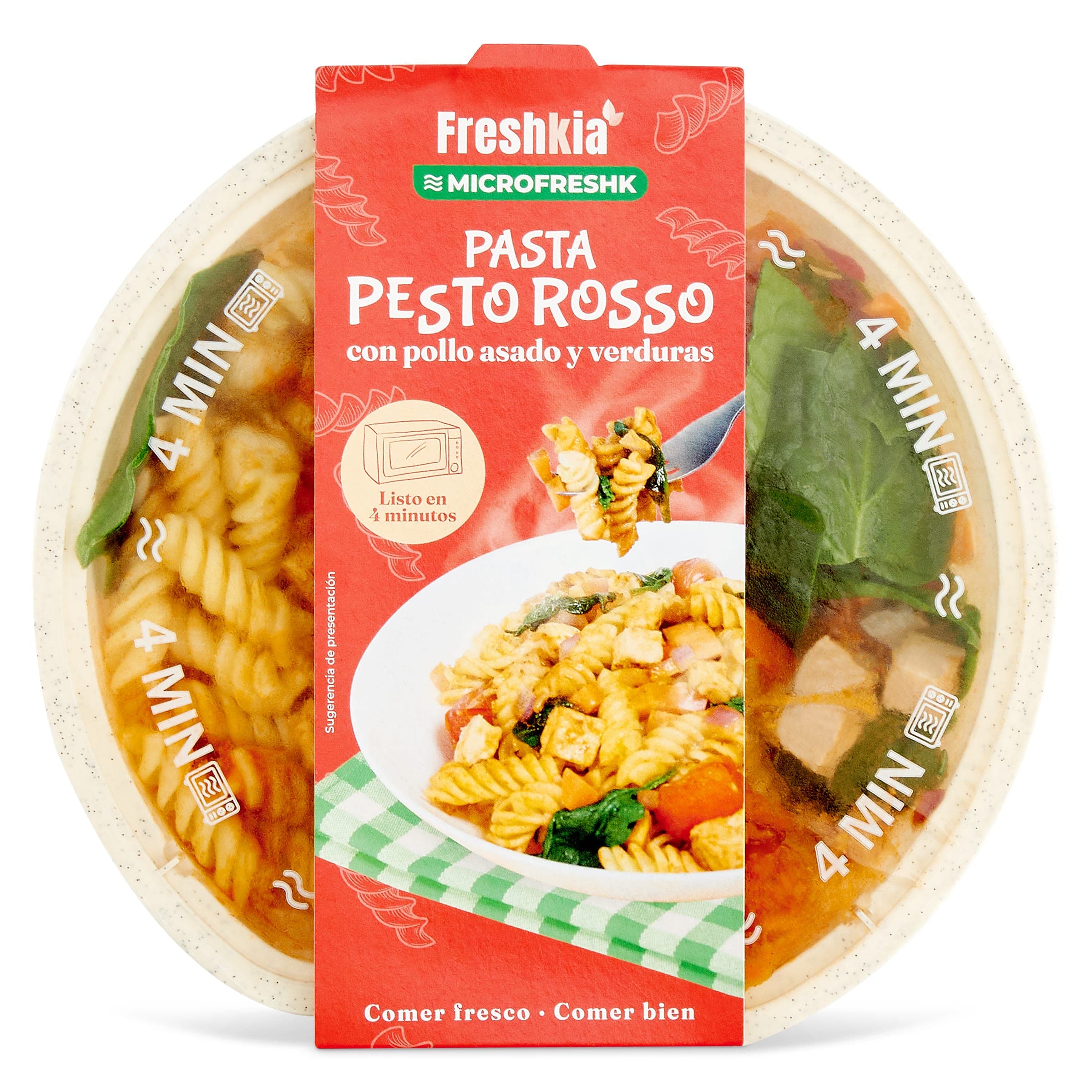 Pasta pesto rosso con pollo y verduras Freshkia 290 g