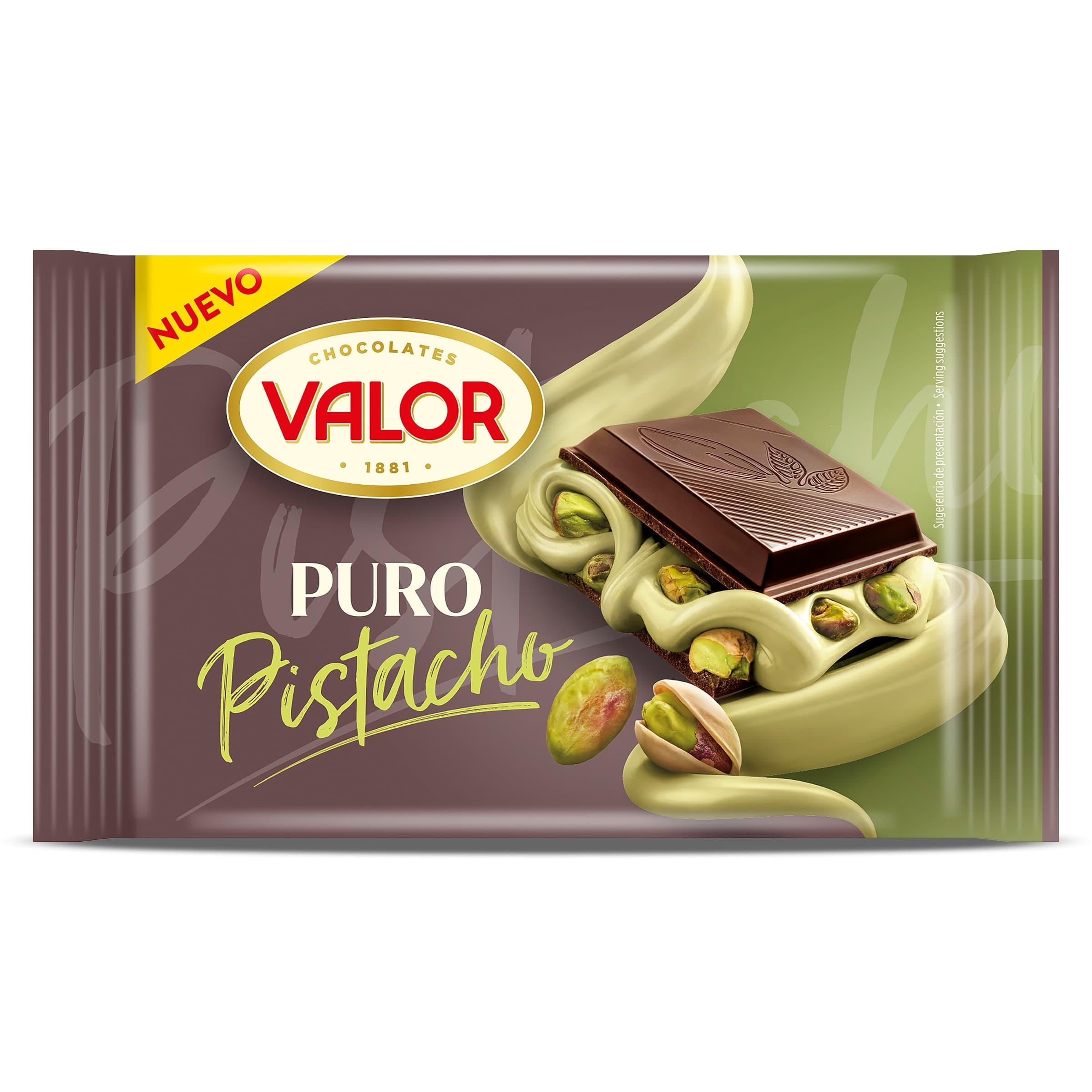 Chocolate puro con pistacho Valor 150 g