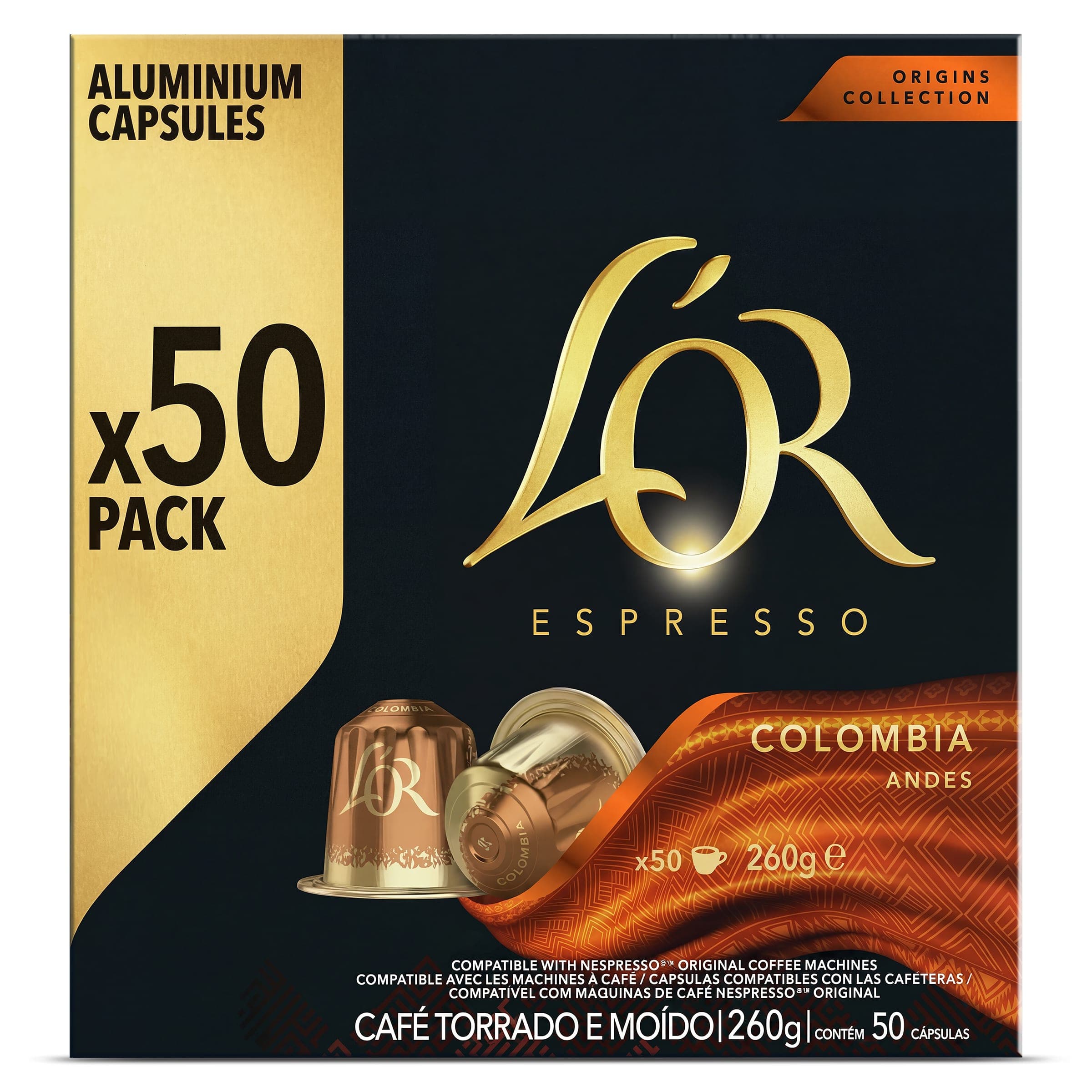 Cápsulas de café Colombia L'Or 50 unidades