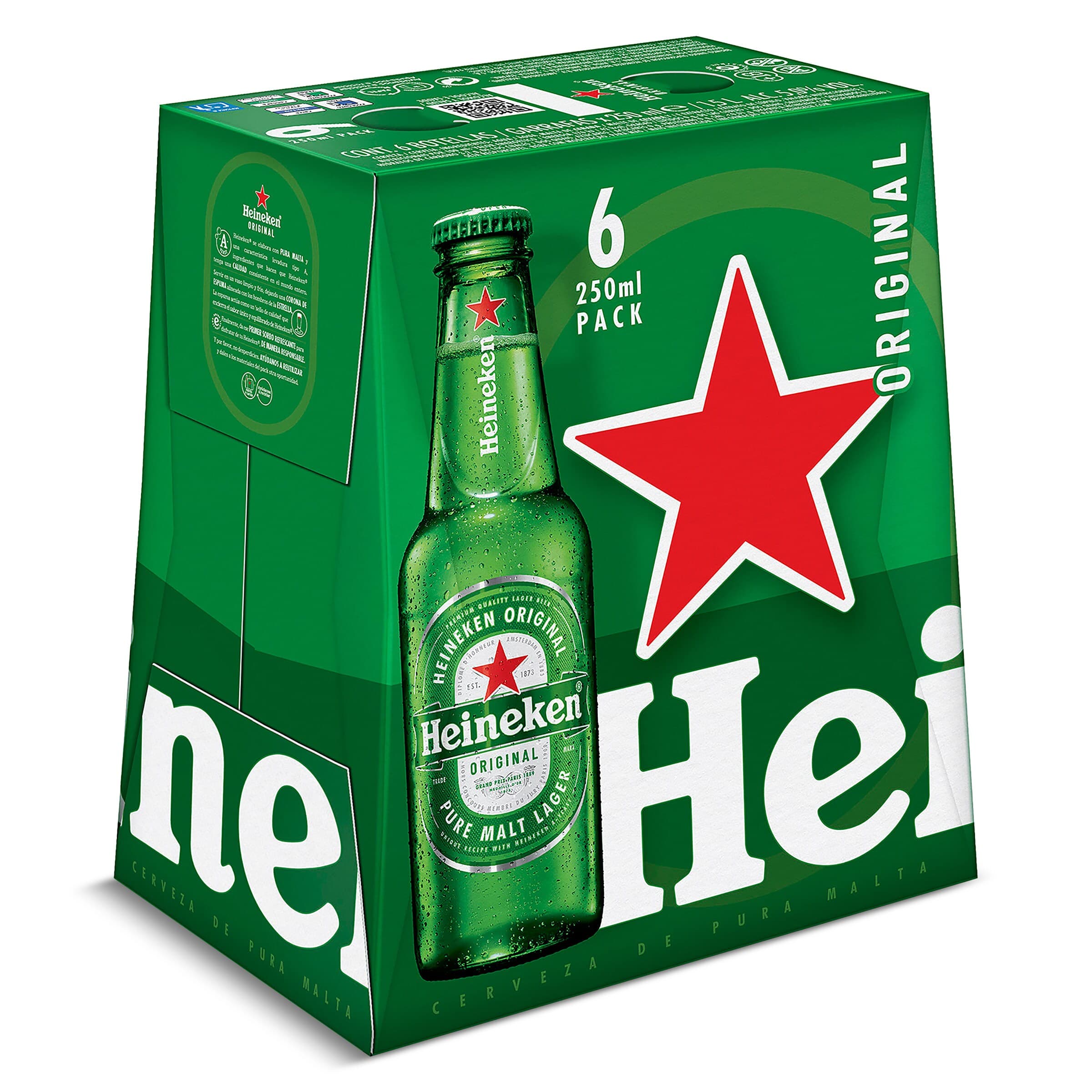Cerveza Heineken pack 6 x 25 cl