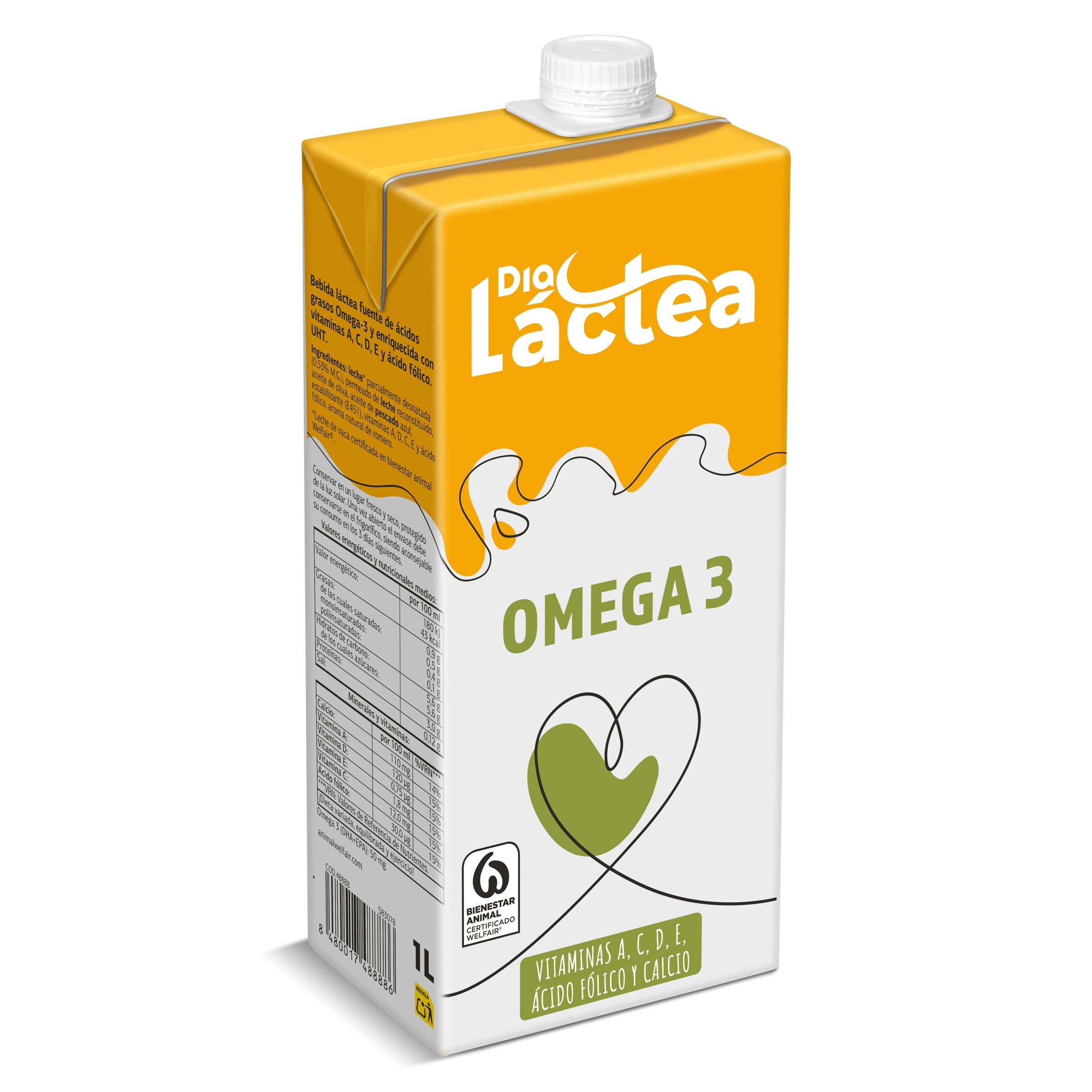 Leche desnatada omega 3 Dia Láctea 1 L