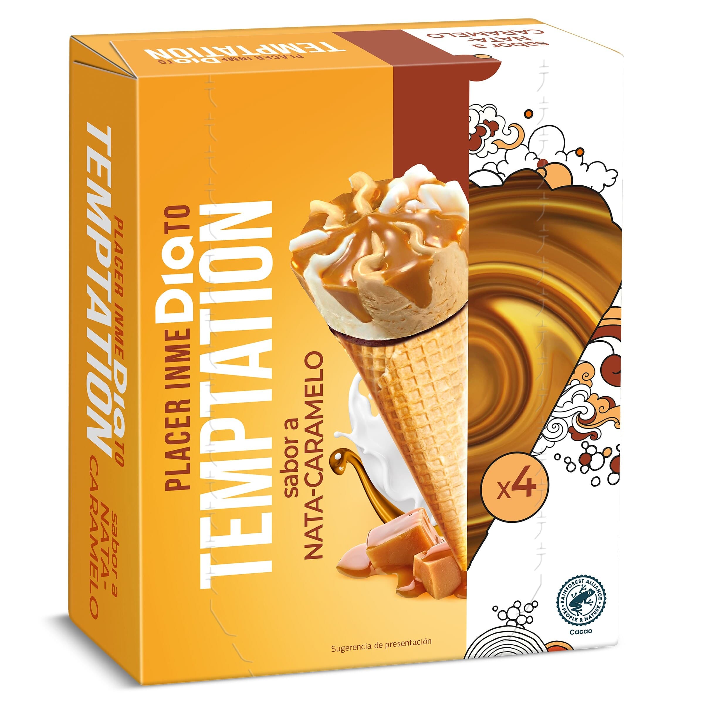 Helado cono nata y caramelo Dia Temptation 4 x 68 g