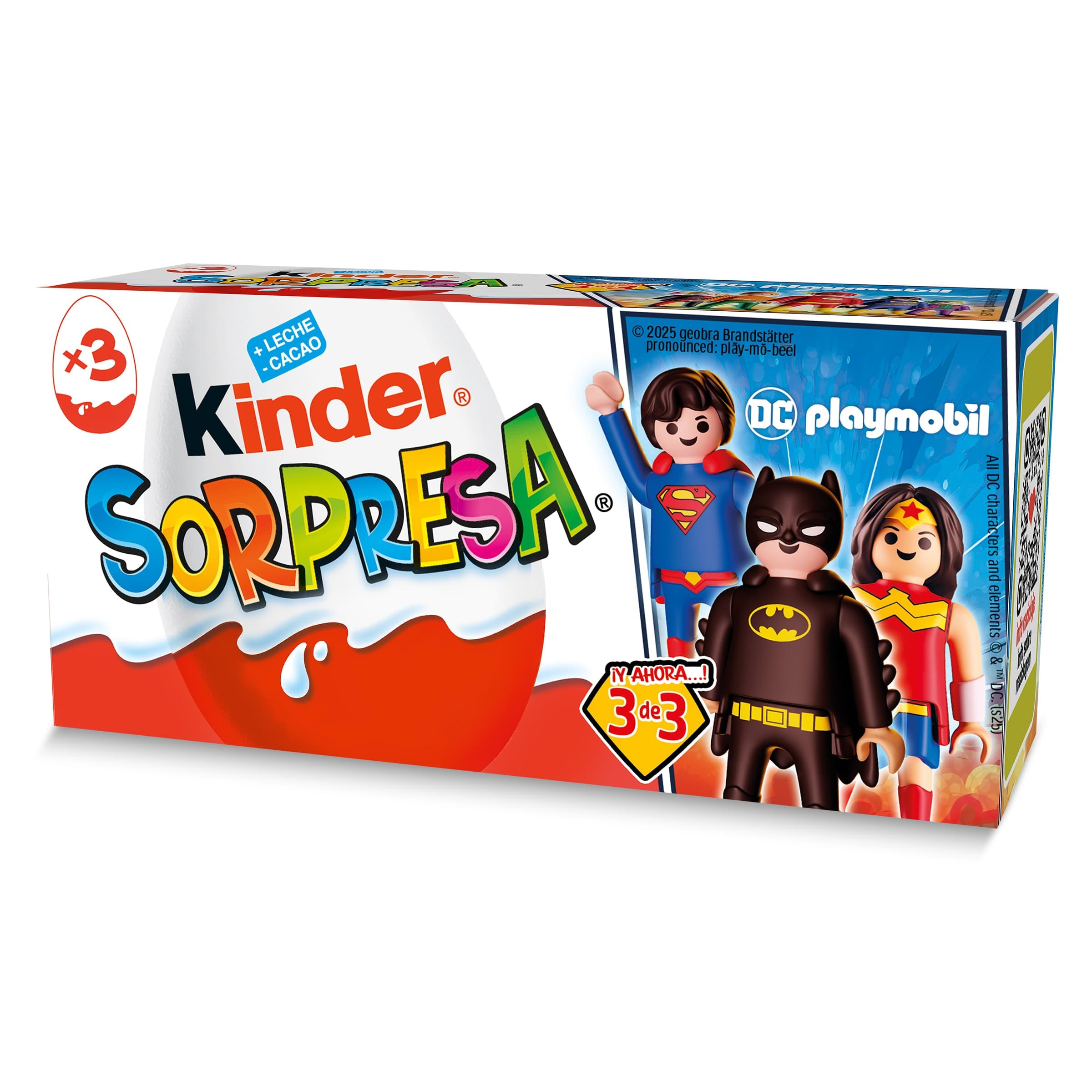Huevos de chocolate con sorpresa 3 unidades Kinder caja 60 g