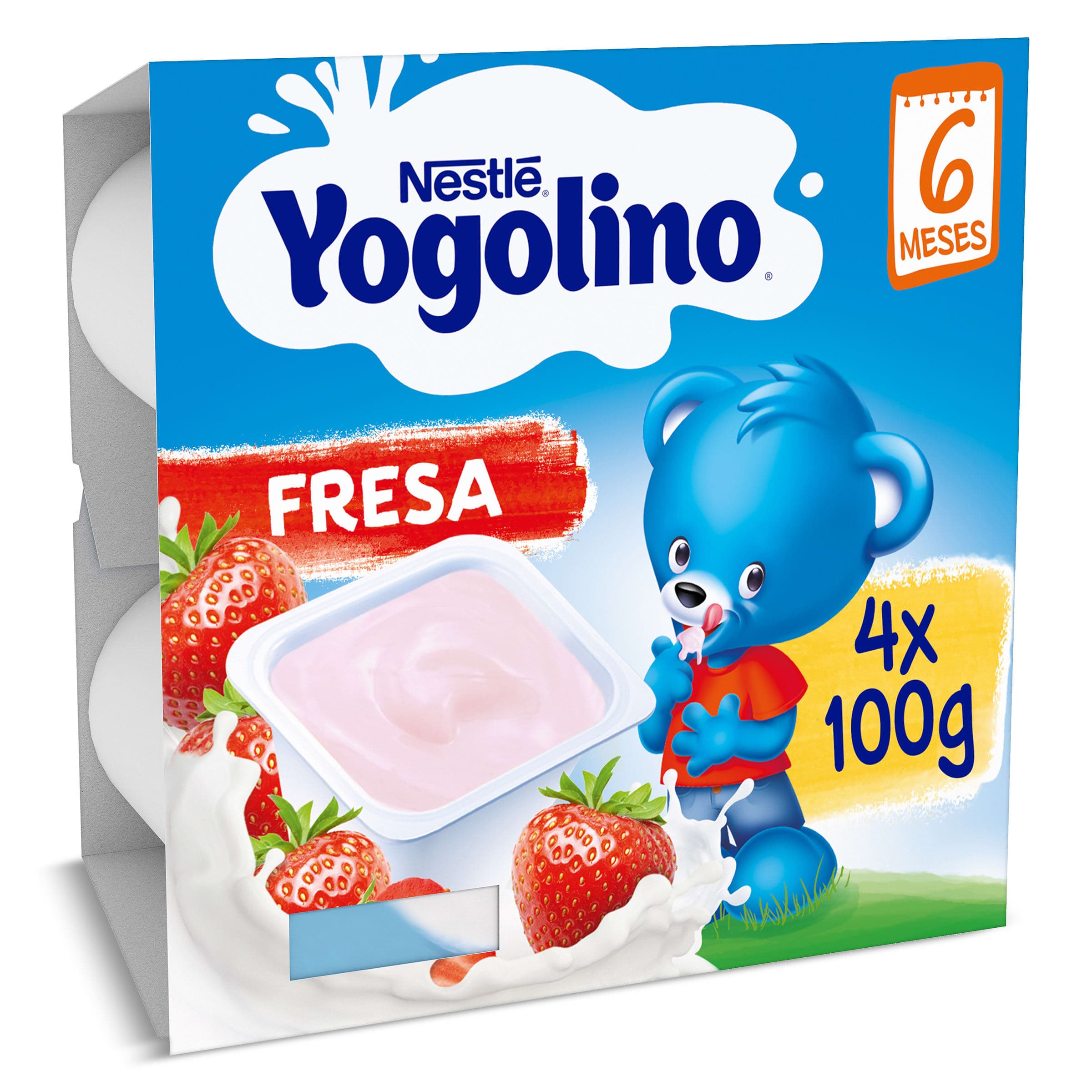 Postre lacteo fresa Nestlé Yogolino pack 4 x 100 g