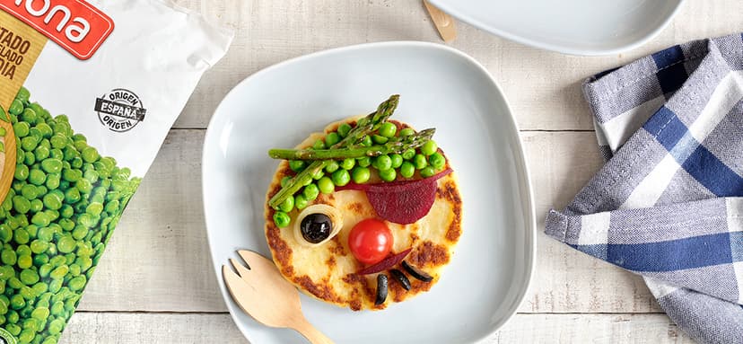 Crujiente de patata con verduras