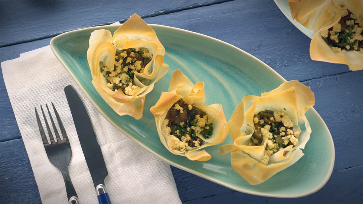 Aperitivo de feta y calabacín