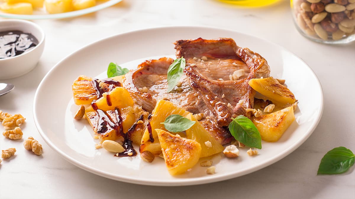 Chuletas de cerdo con teriyaki