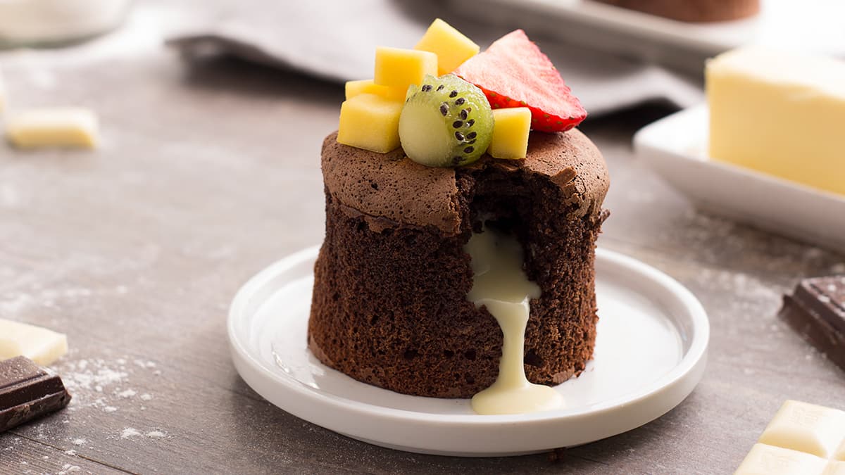 Coulant de chocolate blanco