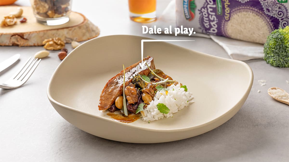 Secreto de cerdo con verduras