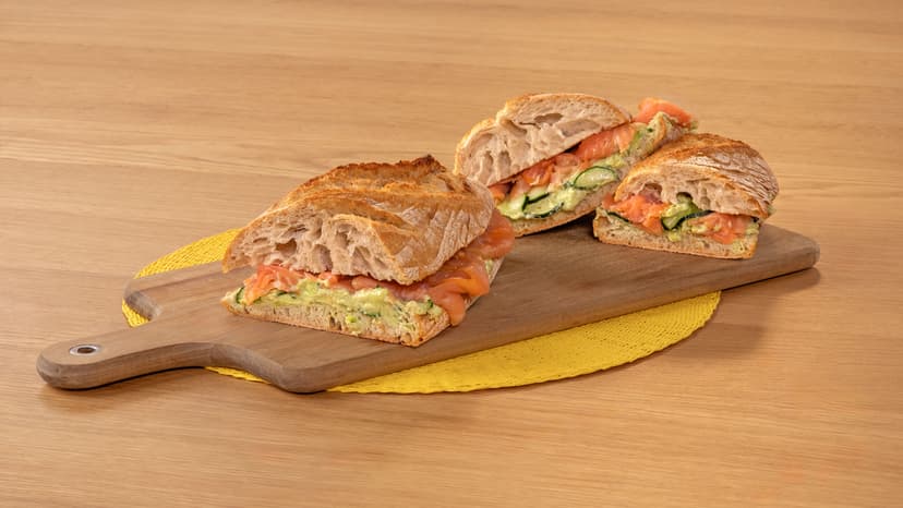 Bocadillo de salmón con Quark