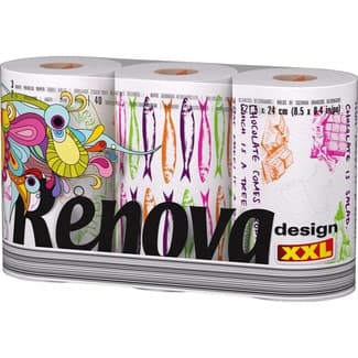 Papel de cocina decorado 2 capas paquete 3 rollos - Renova