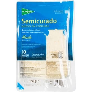 Queso semicurado mezcla elaborado con leche pasteurizada en lonchas envase 240 g - El Corte Ingles