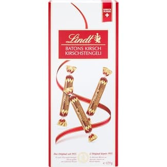 Bombones de chocolate rellenas de licor Kirsch estuche 125 g - Lindt Batons Kirsch