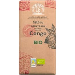 Chocolate negro 80% cacao del Congo ecológico tableta 100 g - Club Del Gourmet