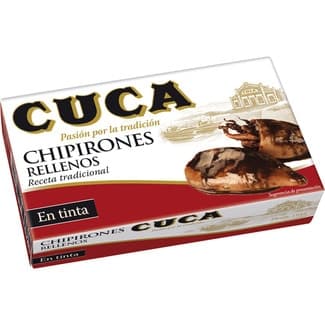 Chipirones rellenos en su tinta lata 72 g neto escurrido - Cuca